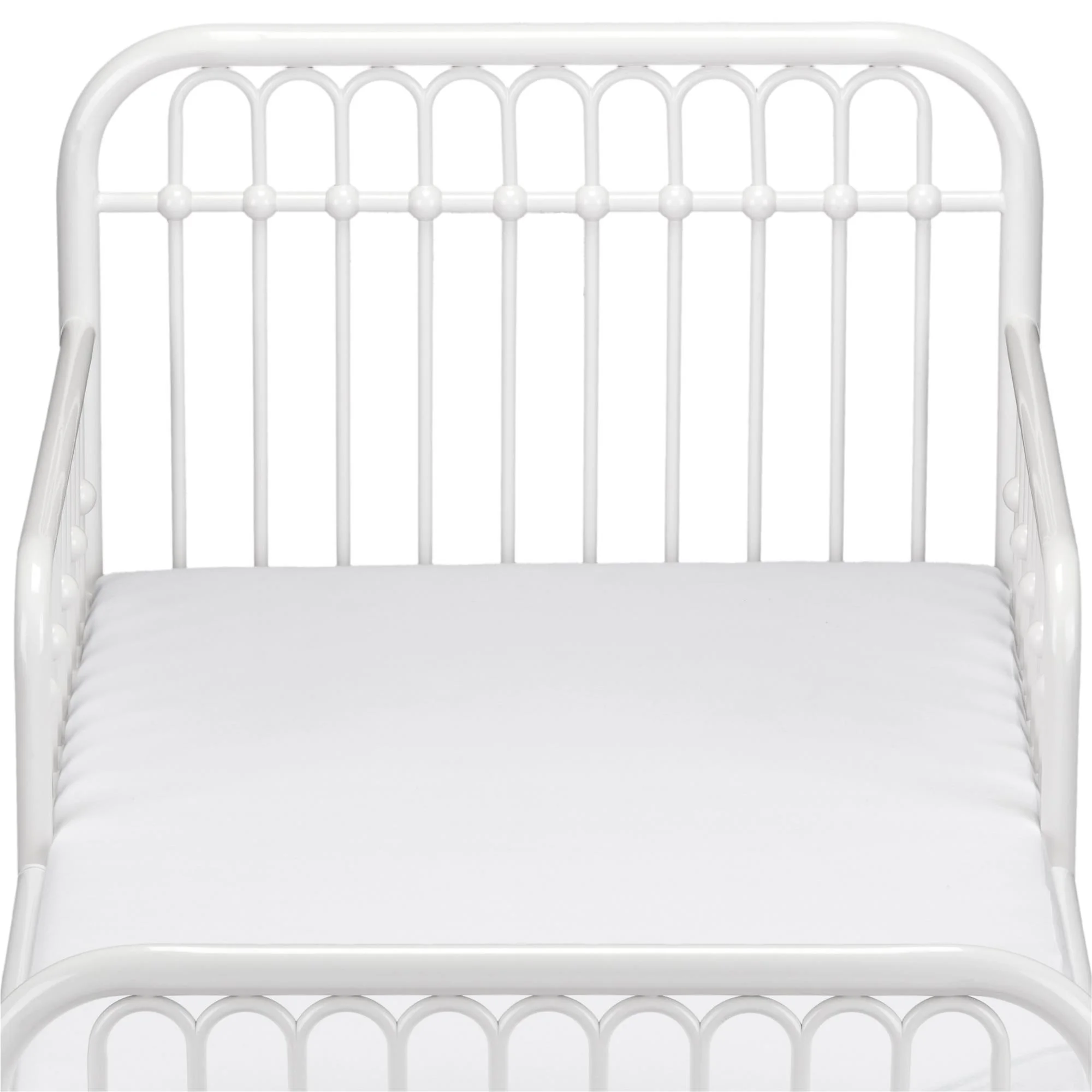 Little Seeds Monarch Hill Ivy Metal Toddler Bed with Safety 1st Sweet Dreams Baby & Toddler Mattress, Off White