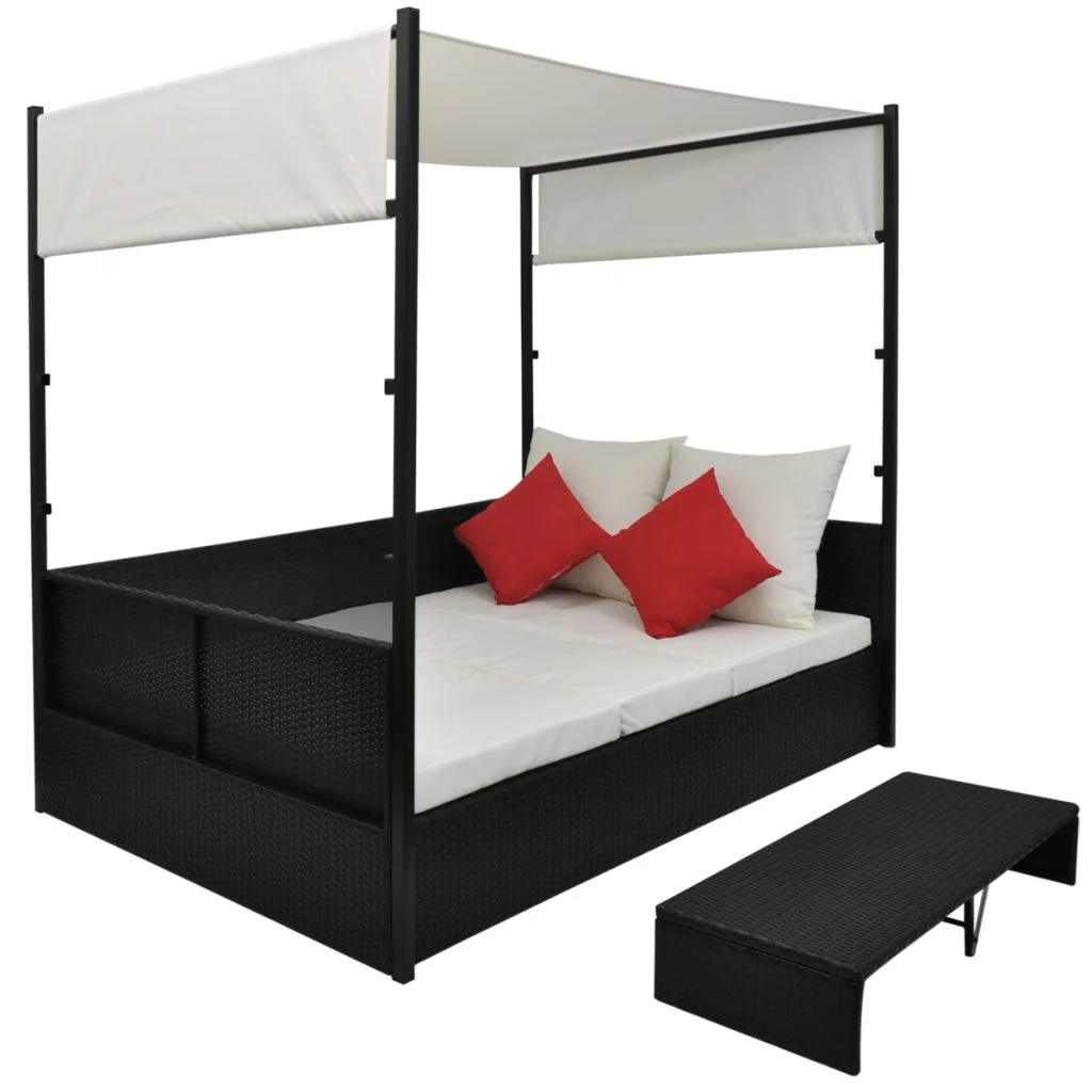 OWSOO Garden Bed with Canopy Black 74.8