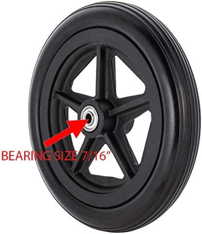 New Solutions Wheelchair Caster Wheel 8 X 1 Blk Tires & Wheels 2 1/8 hub 7/16