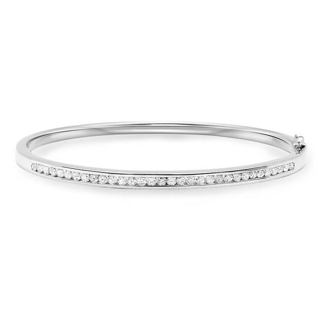 Harry Chad Enterprises 60225 3 CT Round Diamond White Gold Fine Bangle