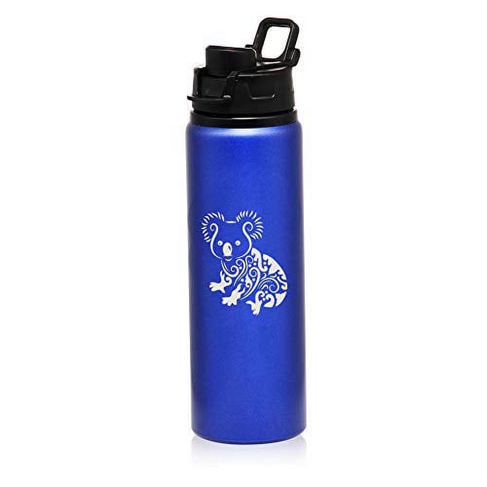 MIP Brand 25 oz Aluminum Sports Water Travel Bottle Fancy Koala Bear (Blue)