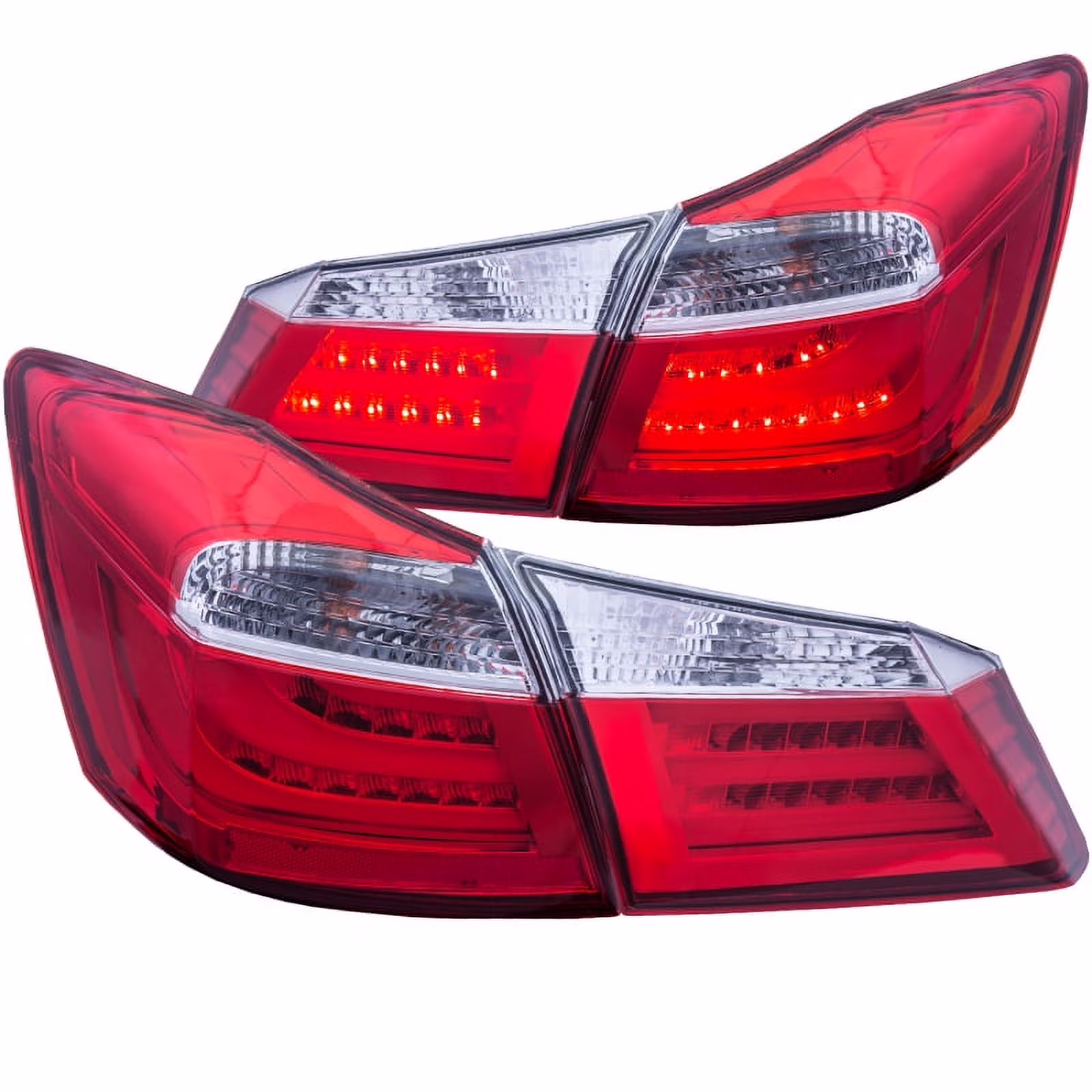 ANZO 2013-2015 Honda Accord LED Taillights Red/Clear 4pc