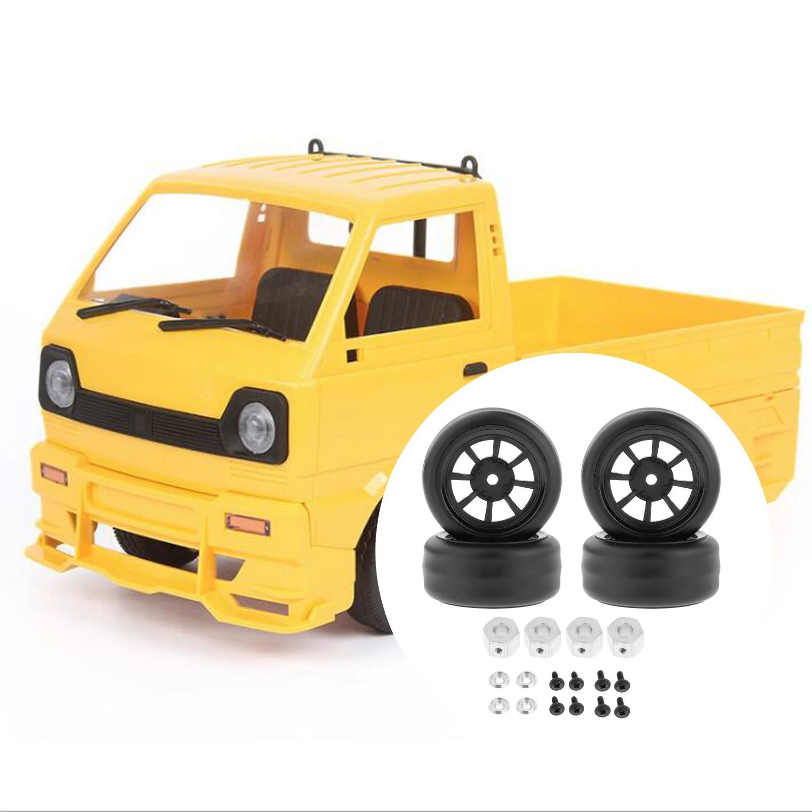 4 Pack Tyres with Wheel Rims :10 RC Truck Upgrade , C, 53x24mm C