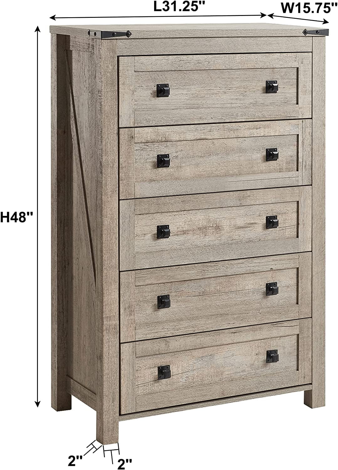 Farmhouse 7 Drawers Dresser for Bedroom  Wood Rustic Dresser Tv Stand  Storage Dressers Organizer for Bedroom  Living Room Hallway  Antique White