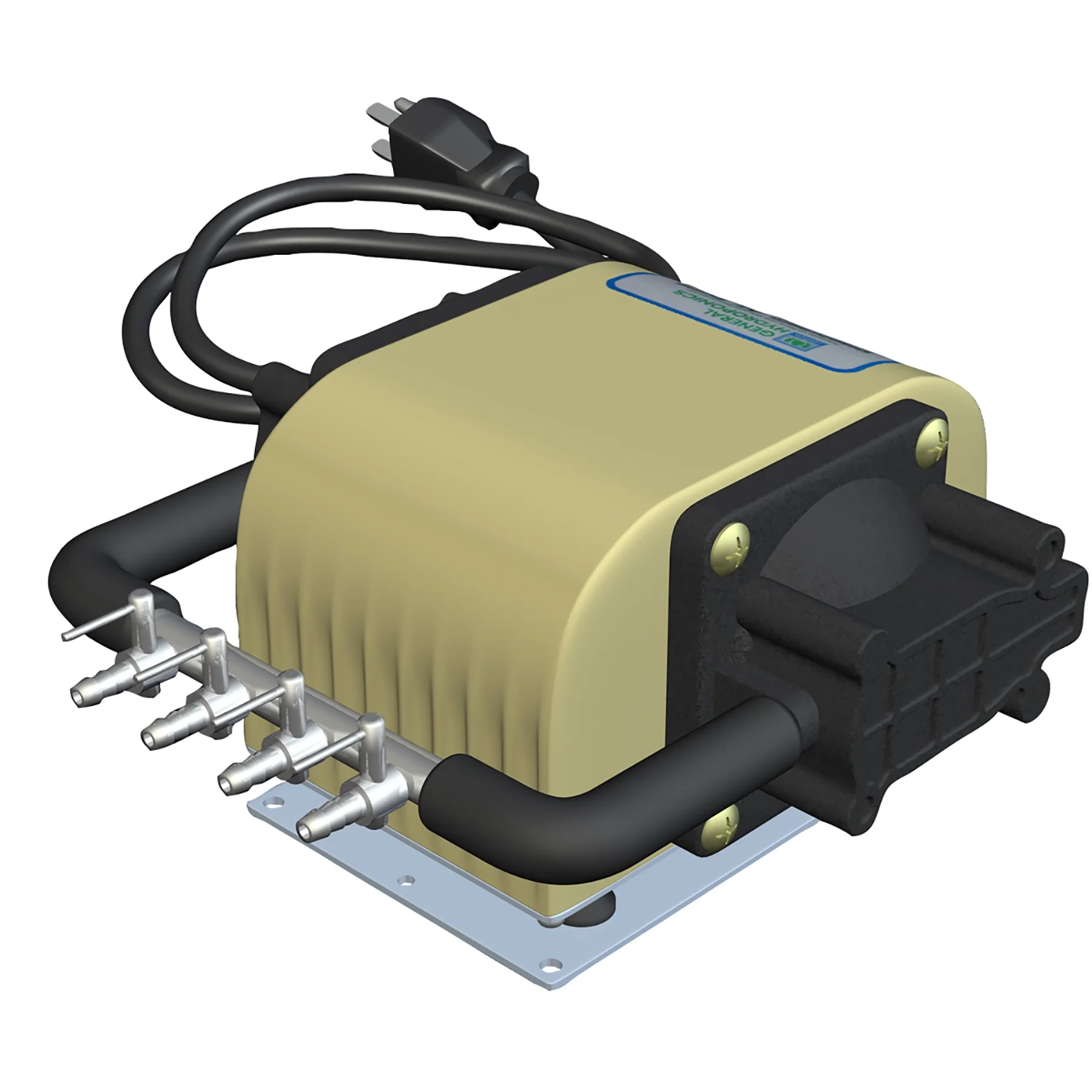 General Hydroponics Dual Diaphragm Air Pump 320 GPH 4 Outlet