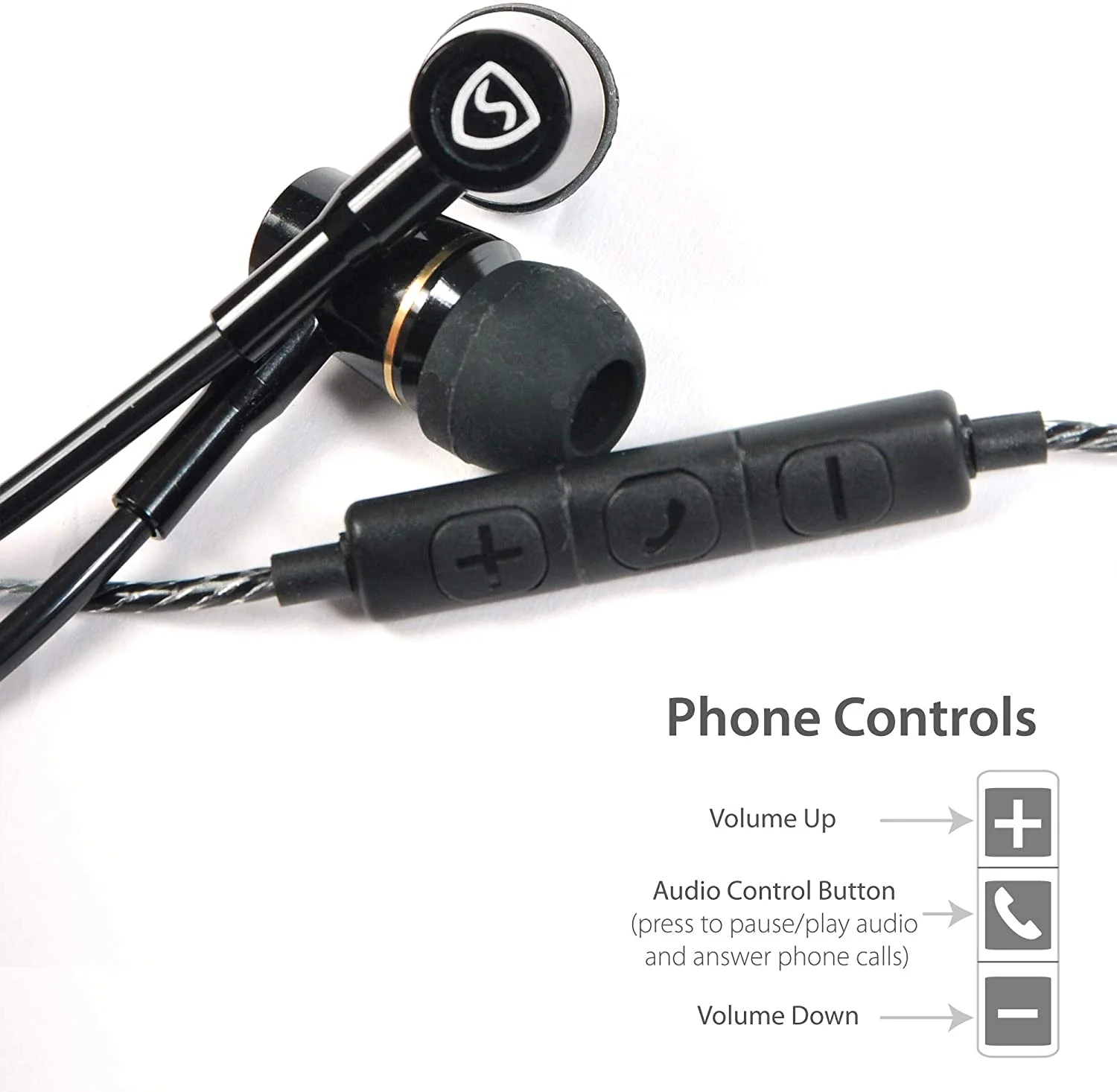 SYB Air Tube Stereo Anti-Radiation Headset, EMF Protection (Black, In-Ear)