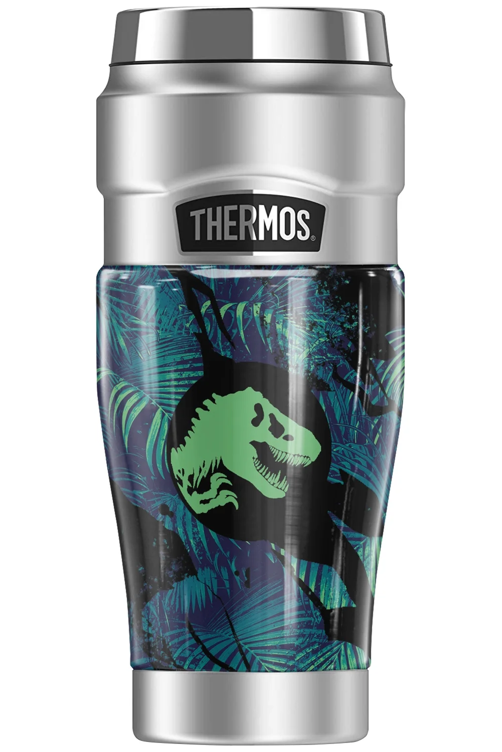Jurassic World Blue Jungle Coin Variation THERMOS STAINLESS KING Stainless Steel Travel Tumbler, Vacuum insulated & Double Wall, 16oz