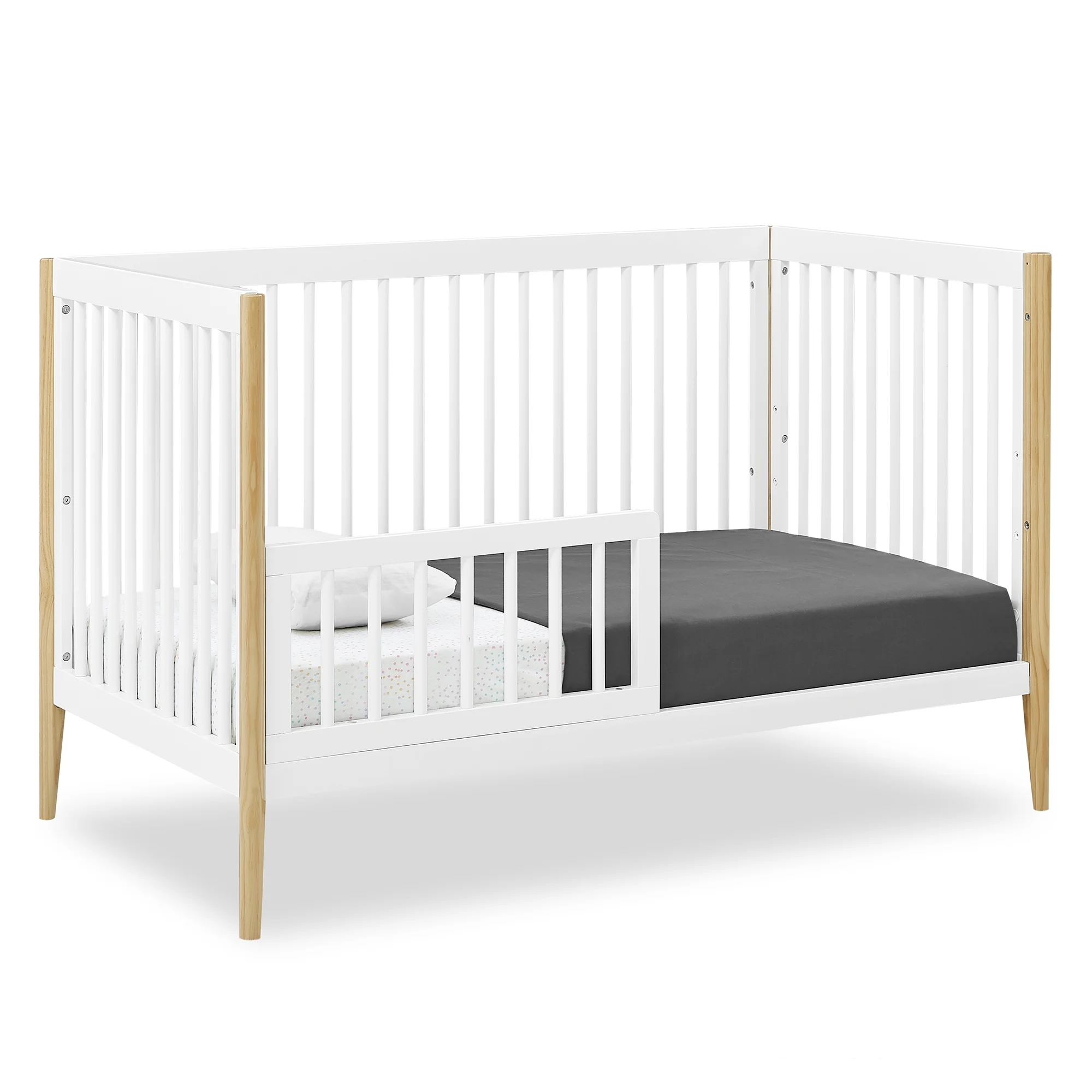 Delta Children Casey 4-in-1 Convertible Crib, Bianca White/Natural