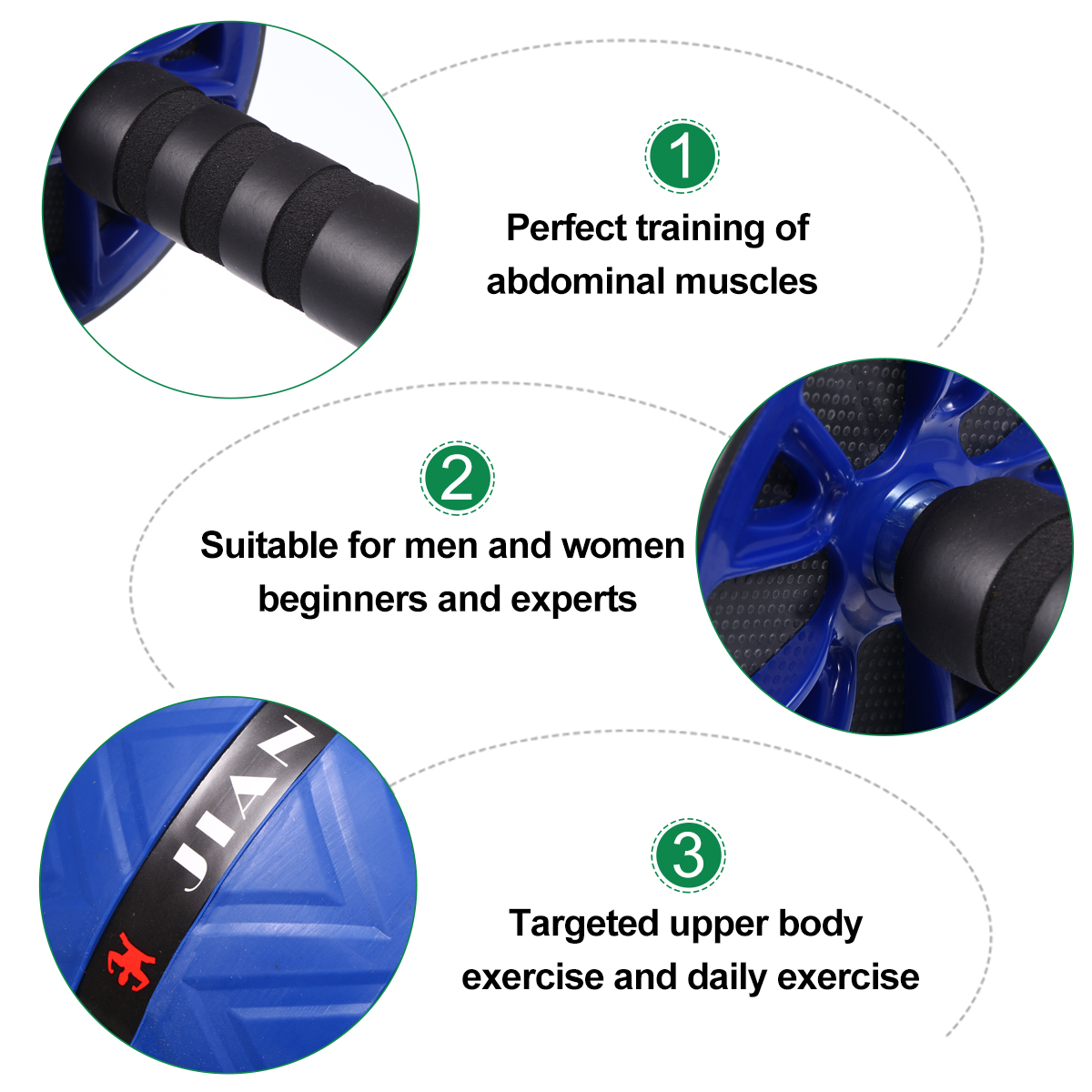 2pcs Abdominal Wheel Ab Roller Wheel Practical Exercise Equipment Fitness Roller