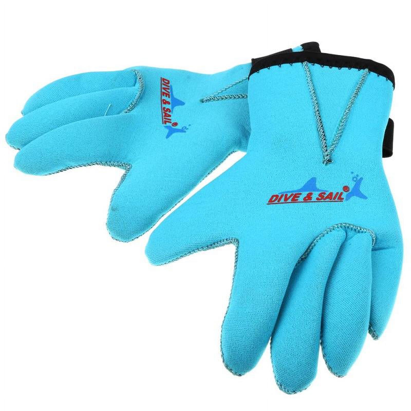 3mm Neoprene Kids Children Skid- Scuba Diving Swim Surf Wetsuit Gloves - Blue, as described
