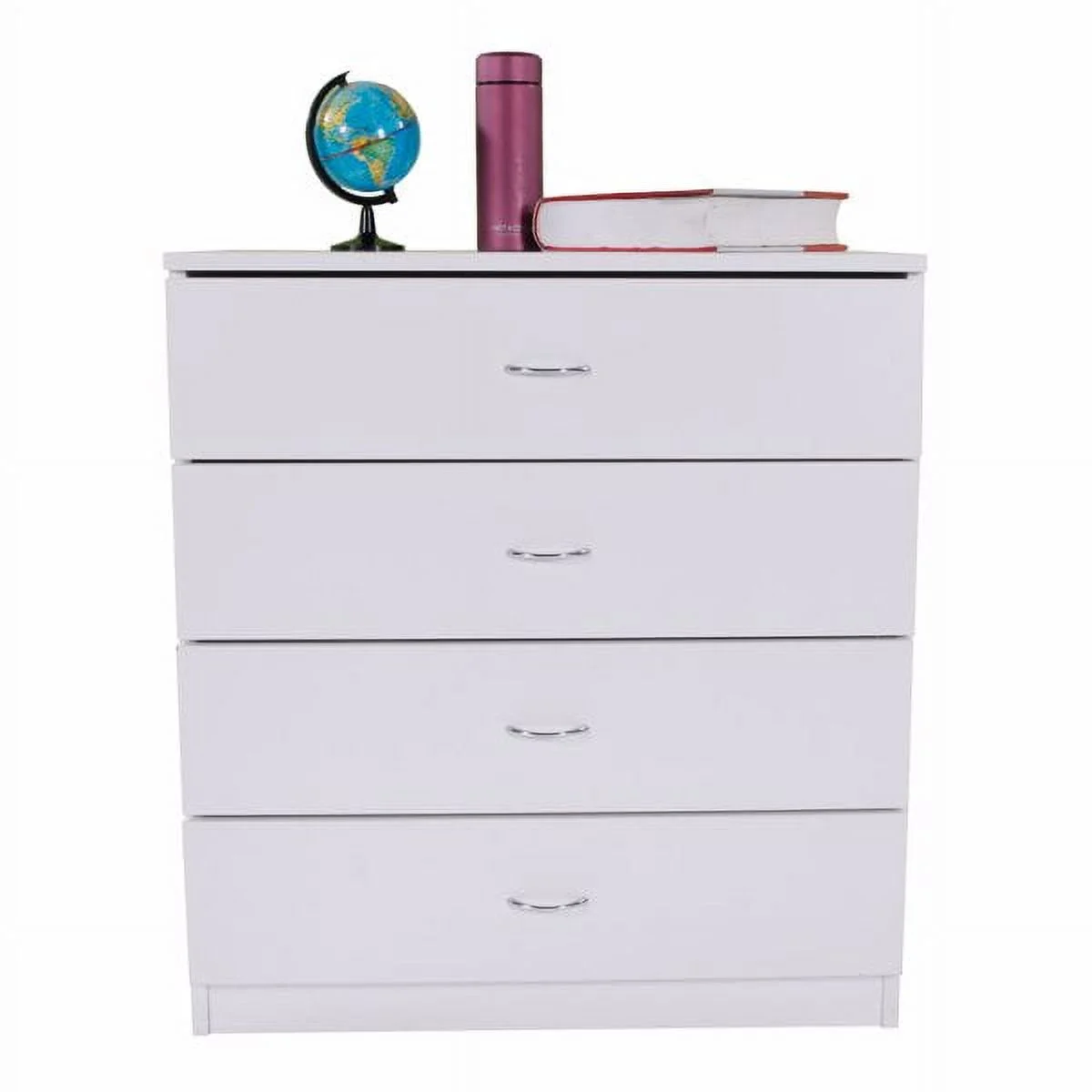4-Drawer MDF Wood Simple Dresser, White