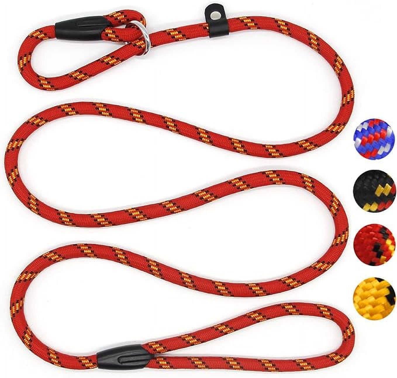 Dog Rope Leash, 5 FT Pet Slip Lead, Dog Training Leash, Standard Adjustable Pet Nylon Leash for Small Medium Dogs 10-80 lb Walking(Red)
