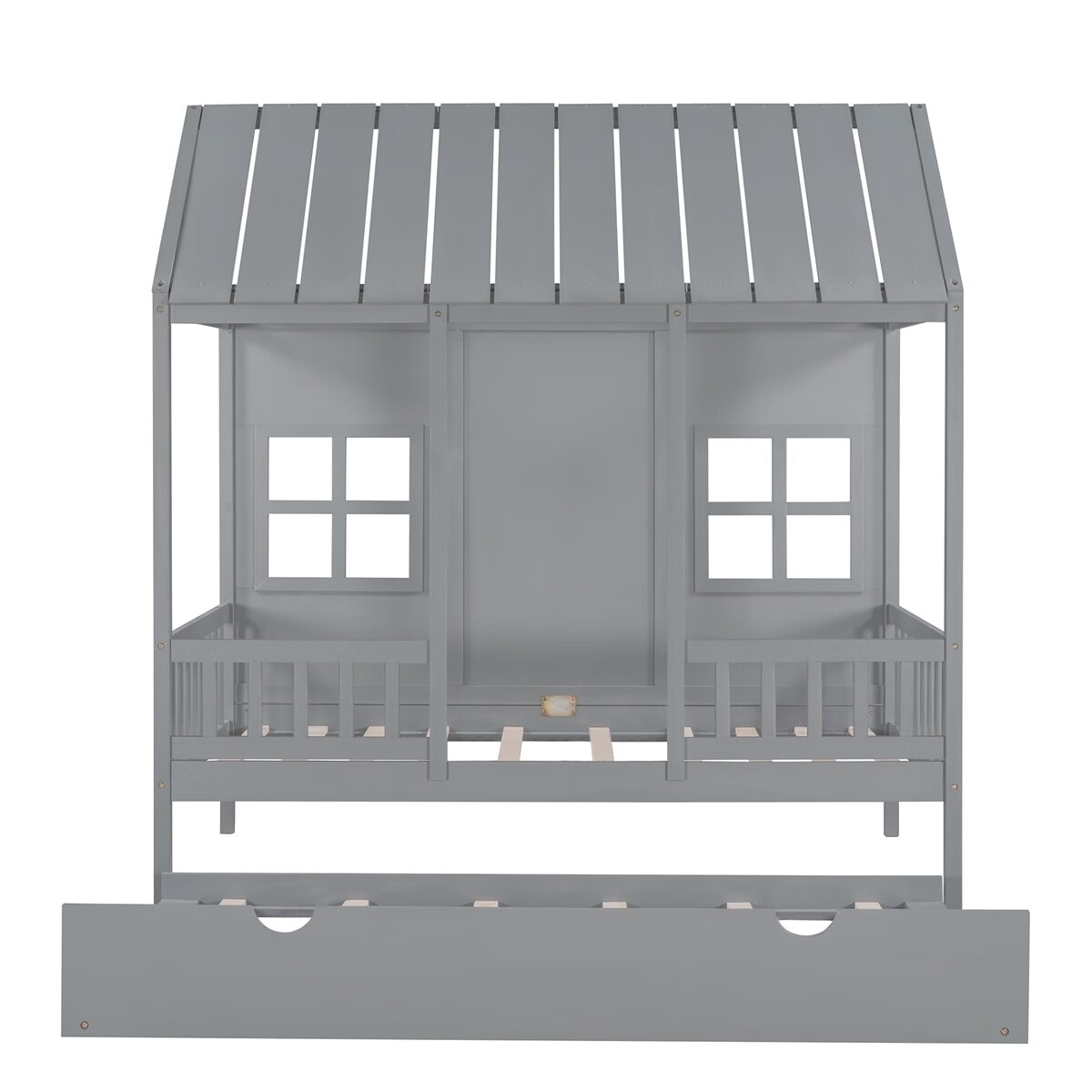 MERAX  Wood House Daybed with Trundle Grey