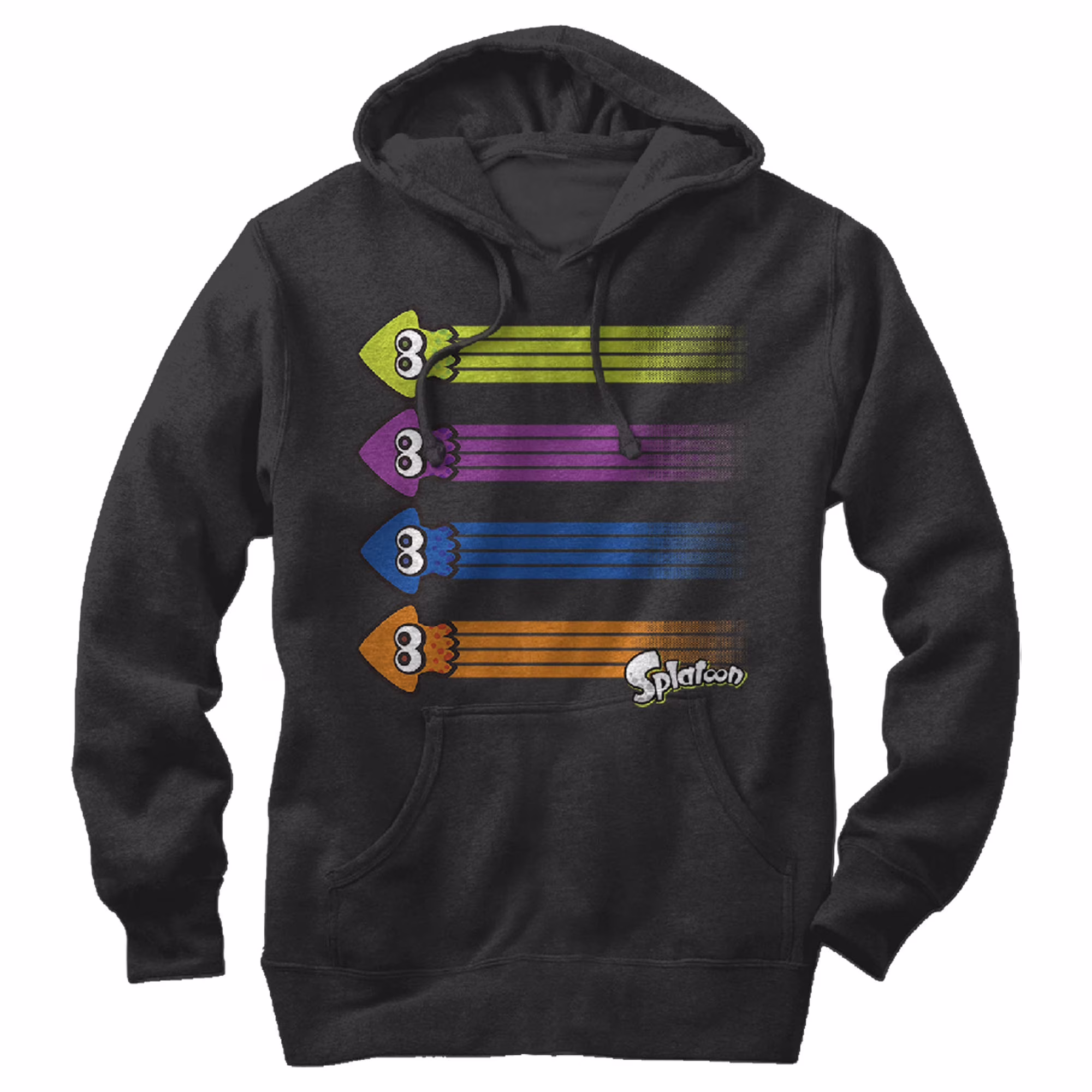 Men's Nintendo Splatoon Inkling Squid Rainbow  Pull Over Hoodie Black Small