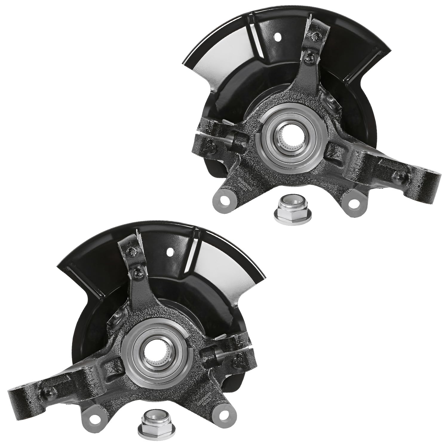Detroit Axle - AWD Front Steering Knuckles w/ Wheel Hub Bearings + CV Axles Assembly Replacement for 2011-2014 Ford Edge - 4pc Set