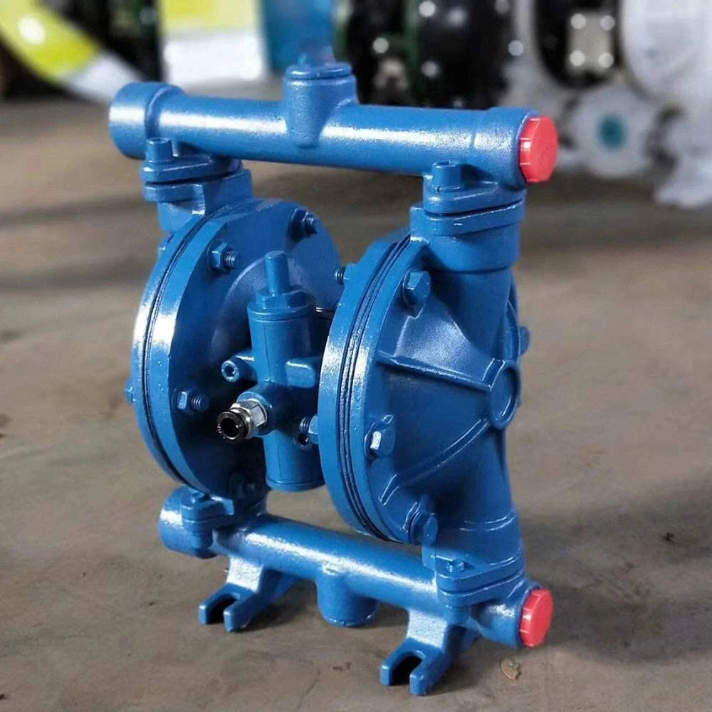 FETCOI Air-Operated Double Diaphragm Pump QBK-15 Cast Iron 1/2 inch Inlet & Outlet Max 115PSI for Chemical Industrial Use