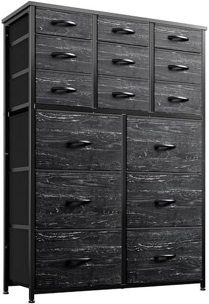 KHBIULIFE 15 Drawer Dresser  White Dresser for Bedroom  Tall Dressers for Bedroom  Large Fabric Dressers & Chests of Drawers  Sturdy Metal Frame & Wood Top  Easy Assembly  Closet