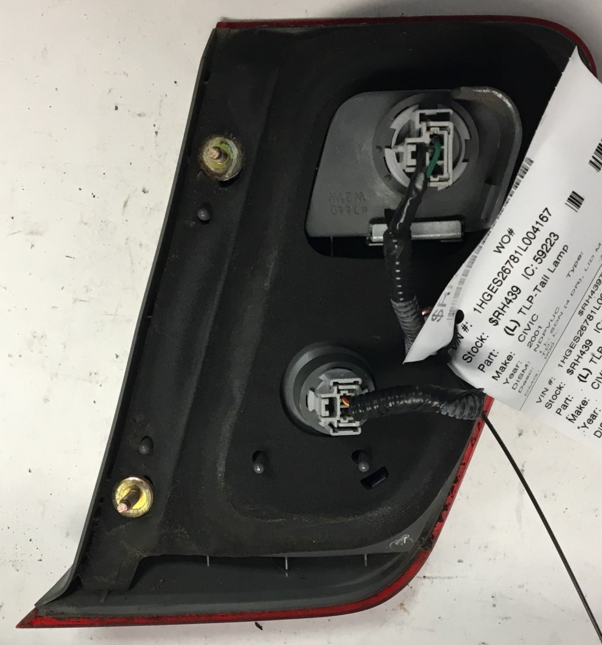 Pre-Owned 01-02 Honda Civic LH Driver Tail Light Lamp Lid Mounted OEM LKQ (Good)