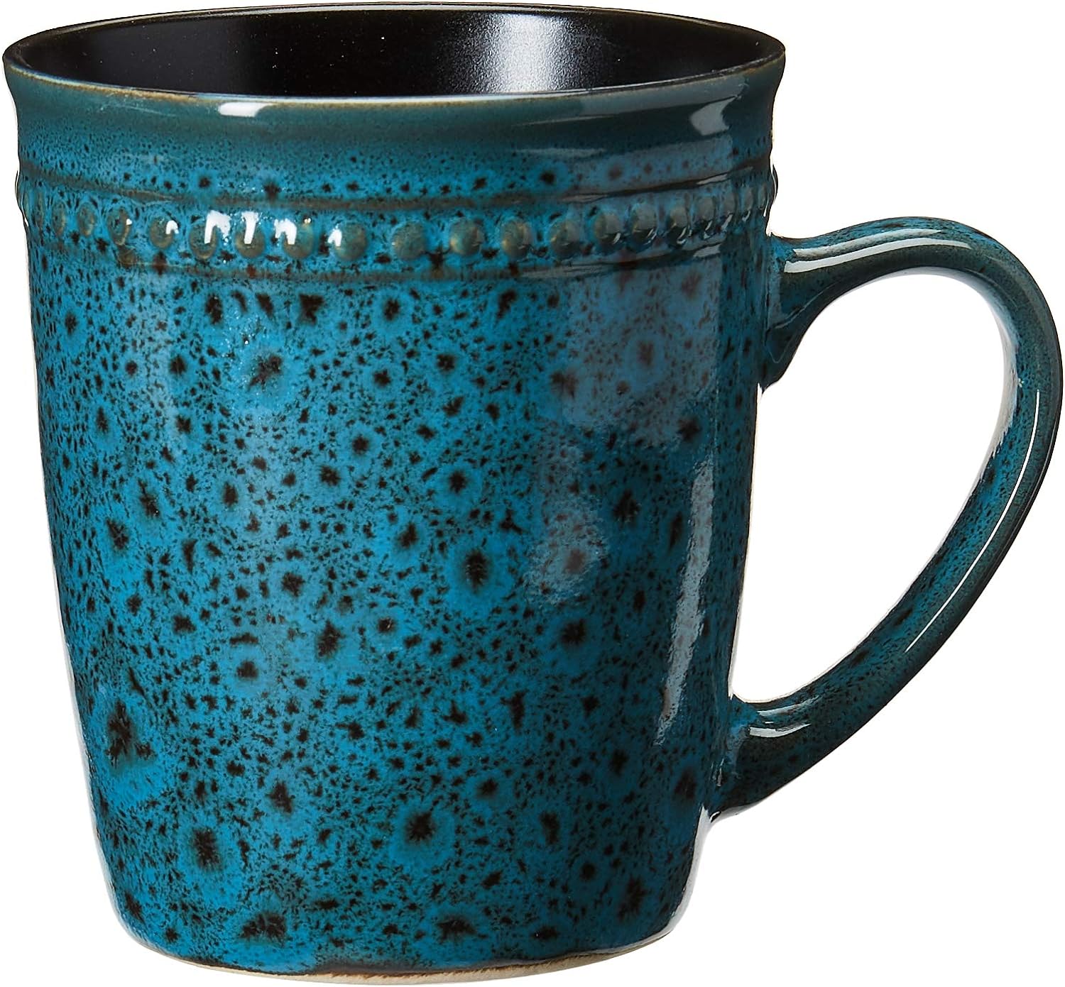 Stoneware Round Oval Dinnerware Dish Set, Ocean Blue