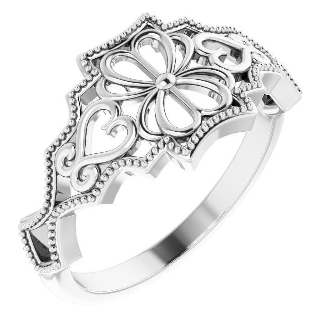 Sterling Silver Vintage-Inspired Ring 51964:105:P