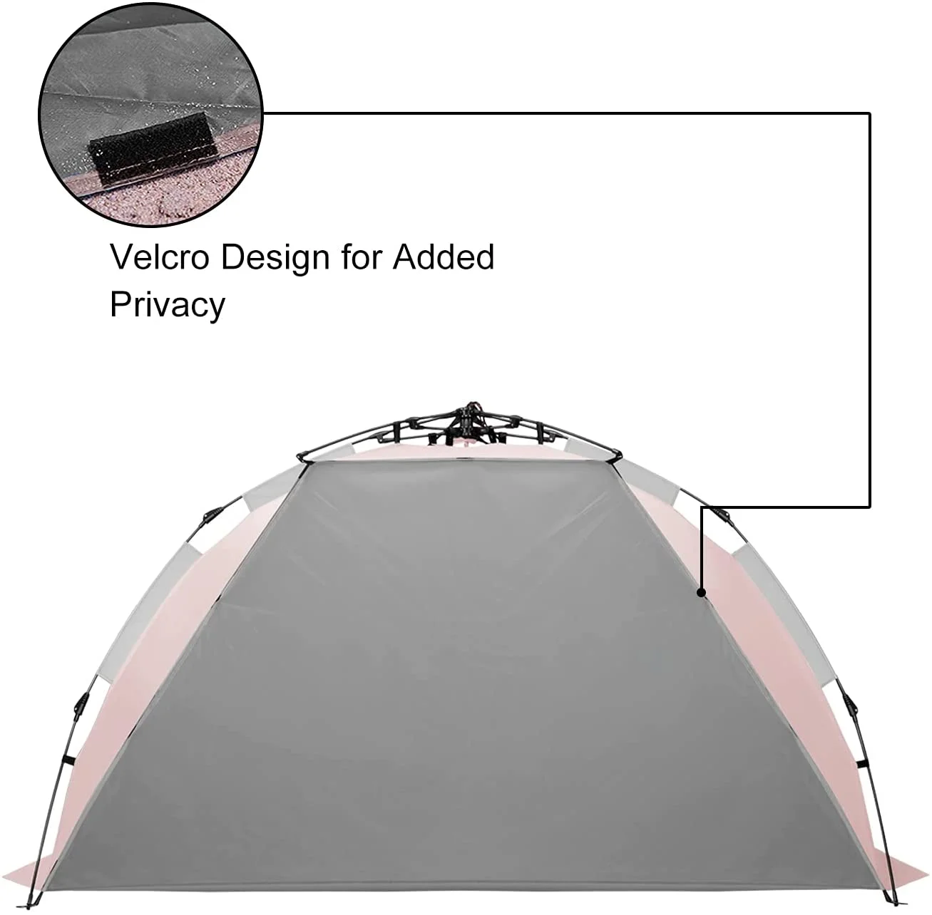 Oileus Beach Tent X-Large 4 Person Tent Sun Shelter, Pop Up Tents for Beach with Carry Bag, Portable Sun Shade, Stakes, 6 Sand Pockets, Anti UV for Fishing Hiking Camping, Waterproof, Windproof, Pink