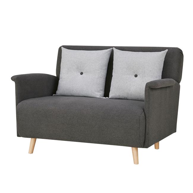 BenJara BM284738 47 in. Twin Size Bed Wood Frame Fabric Sofa Pull Out Futon, Smooth Gray