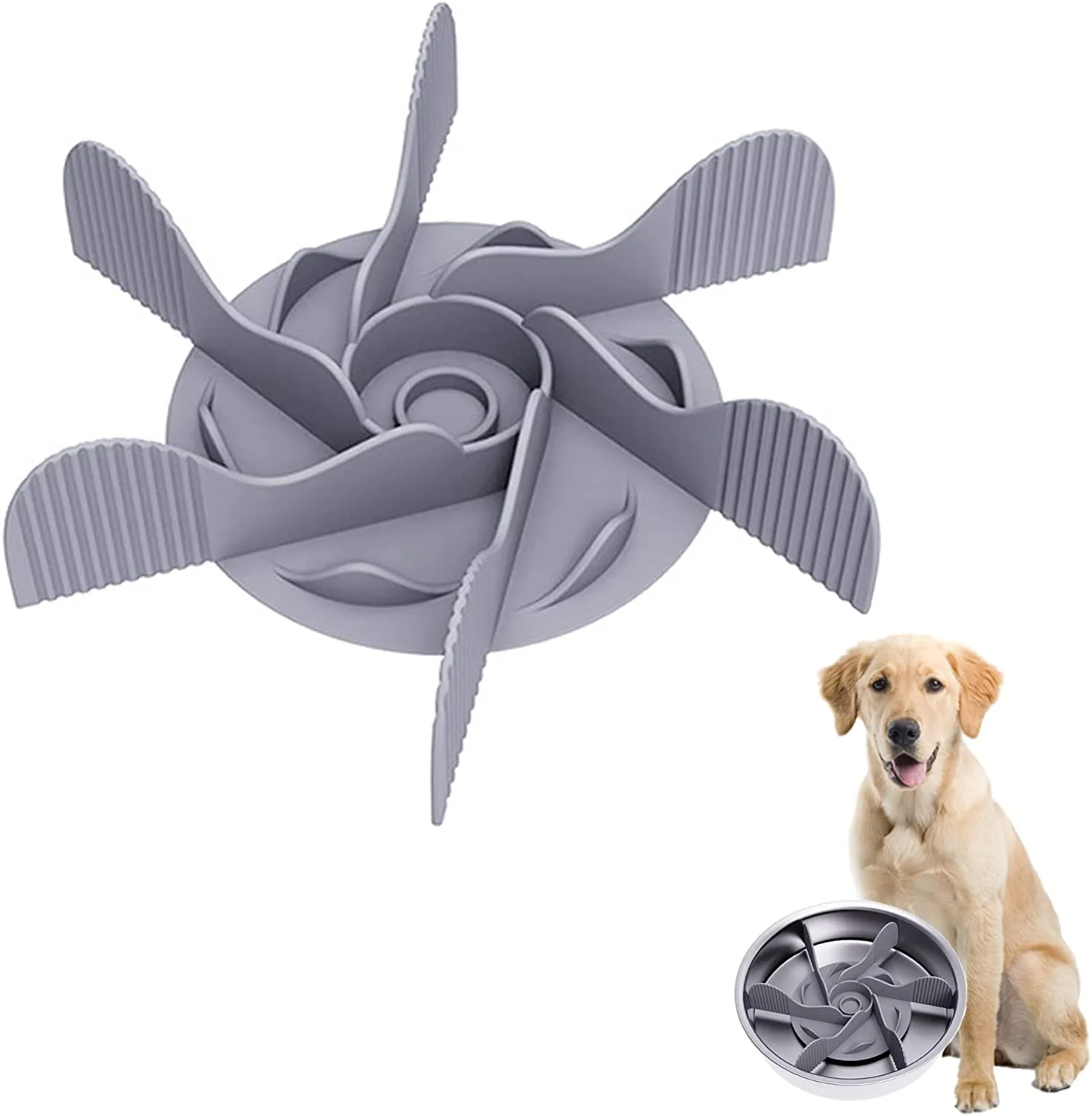 Slow Feeder Dog Bowls Insert, Dog Bowl Slow Feeder with Strong Suction Cups for Large Breed Medium Small Size Dog and Cat, Compatible with Regular Bowls to Slow Down Eating