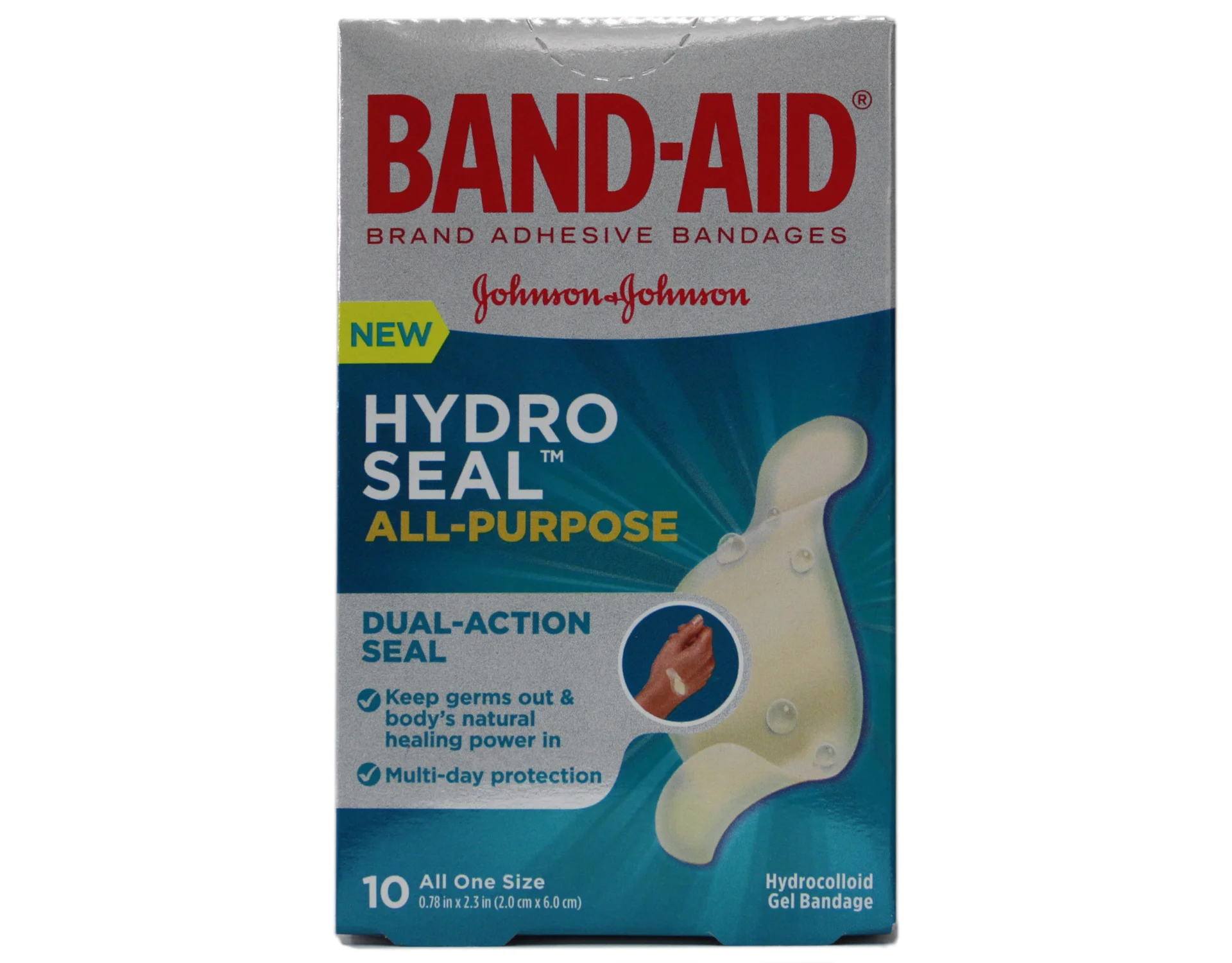 Band-Aid Hydro Seal All Purpose Dual-Action Seal Gel Bandage 10 Count Pack of 5