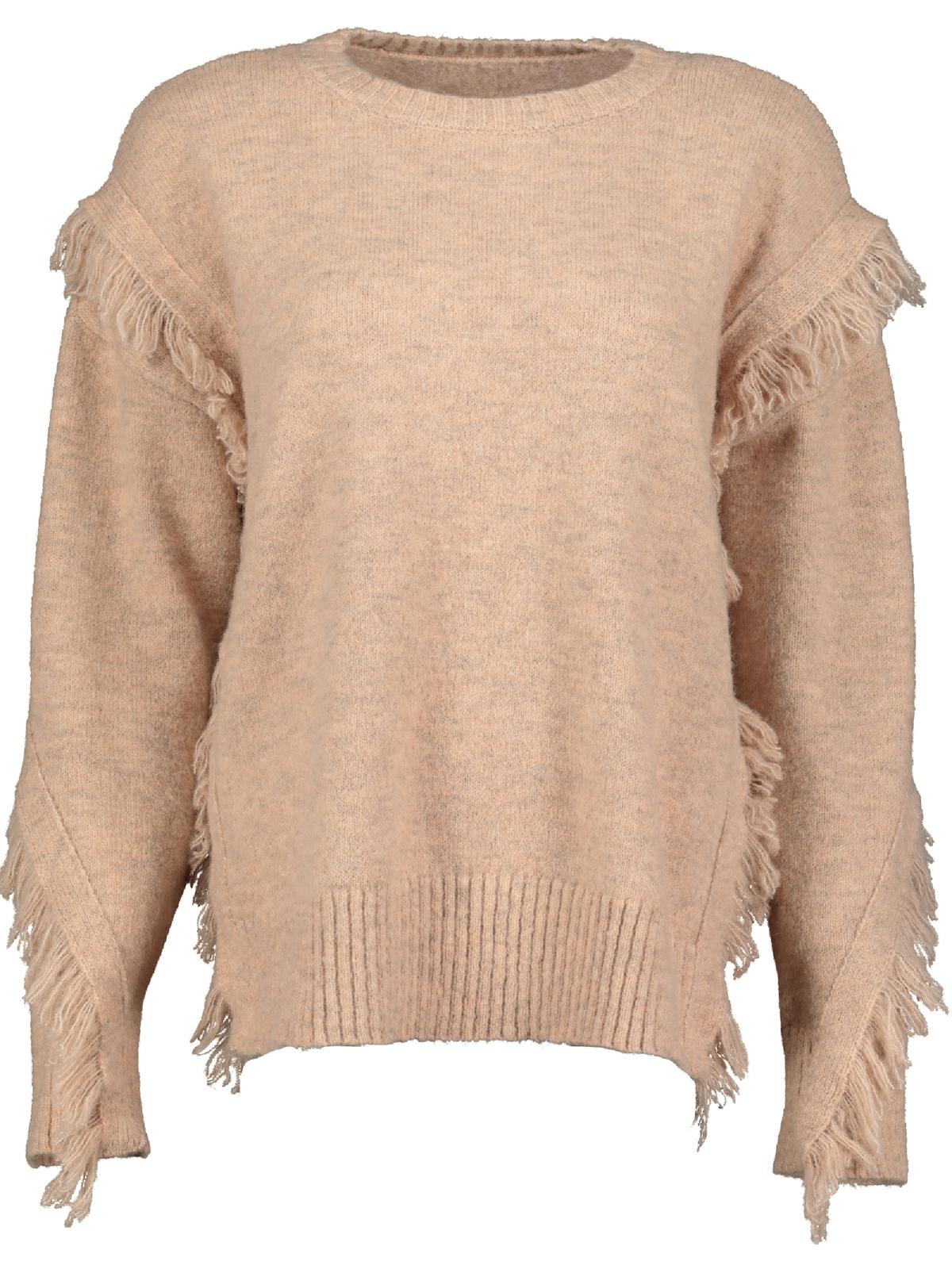 Bishop + Young Mackenzie Women's Fringed Trim Long Sleeve Pullover Sweater