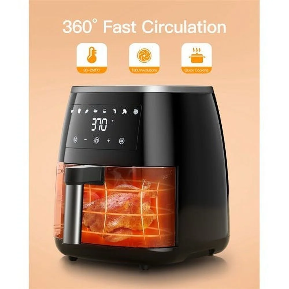 Sboly 8-in-1 6Qt Air Fryer with Touch-Screen Panel and Temperature Control, White