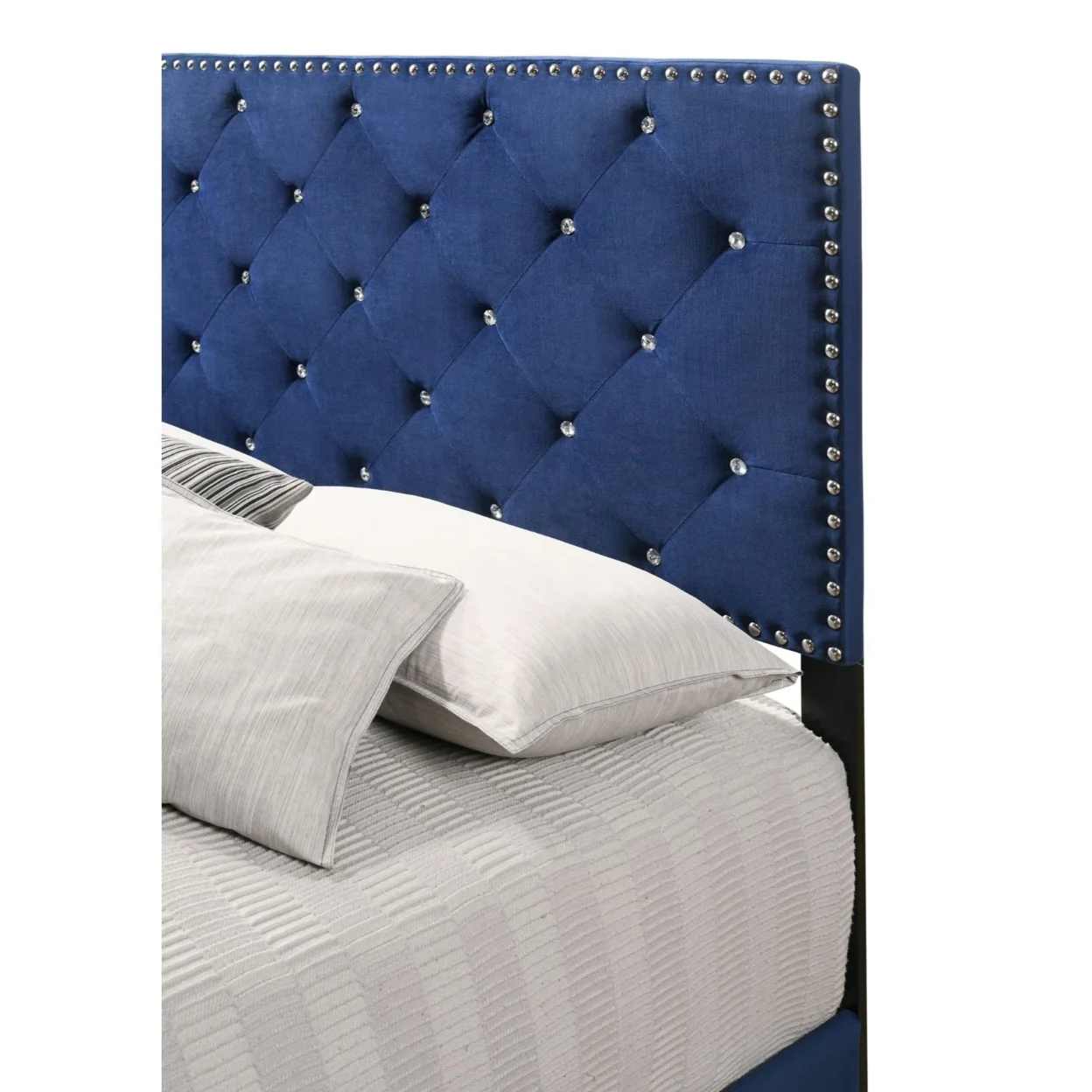 Home Furniture Suffolk Navy Blue Full Panel Bed