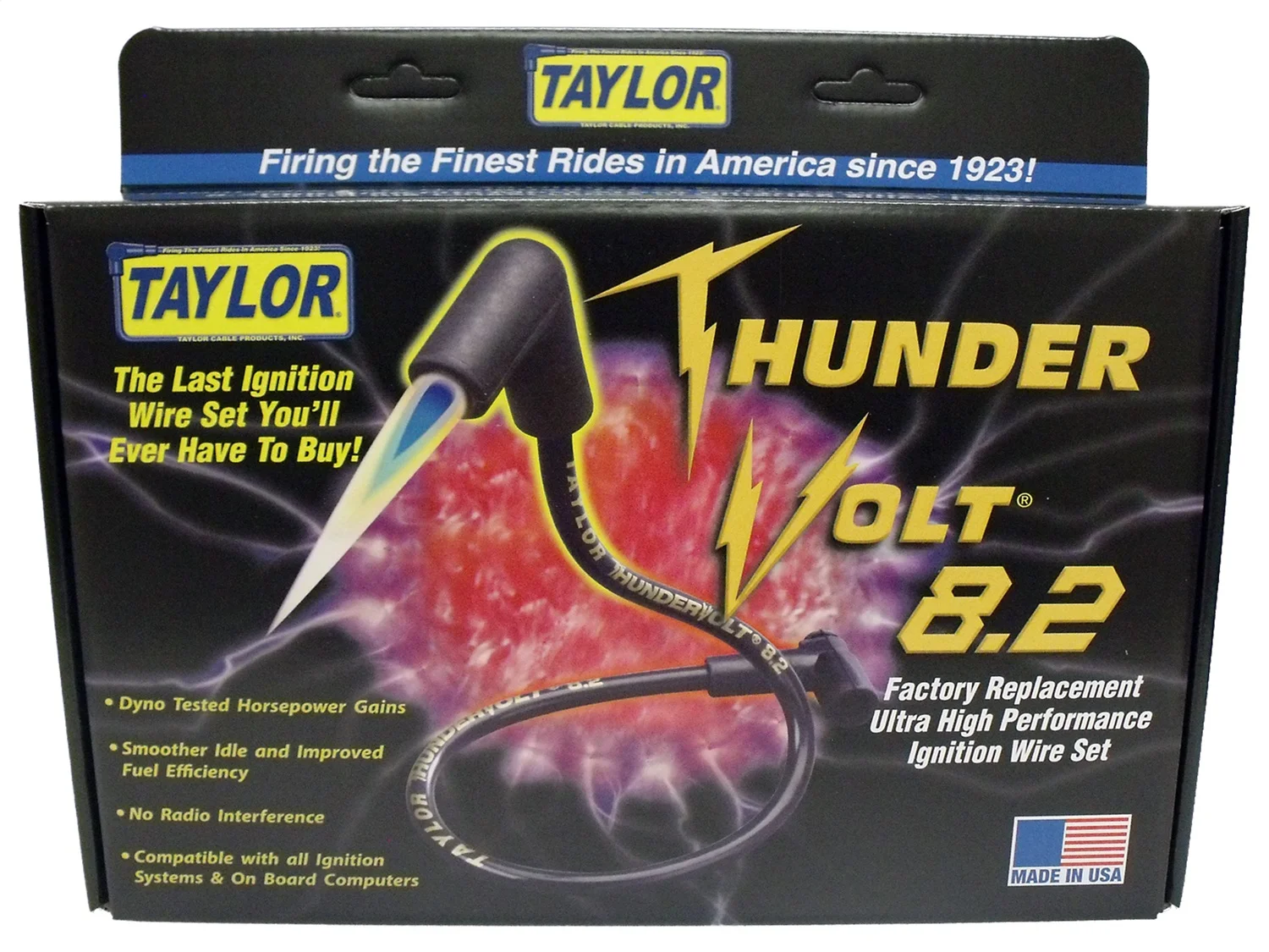 Taylor Wire / Vertex 84225 TAY84225 THUNDERVOLT 8.2 CUSTOM 8 CYL RED Fits select: 1992-1995,1996 CHEVROLET CORVETTE