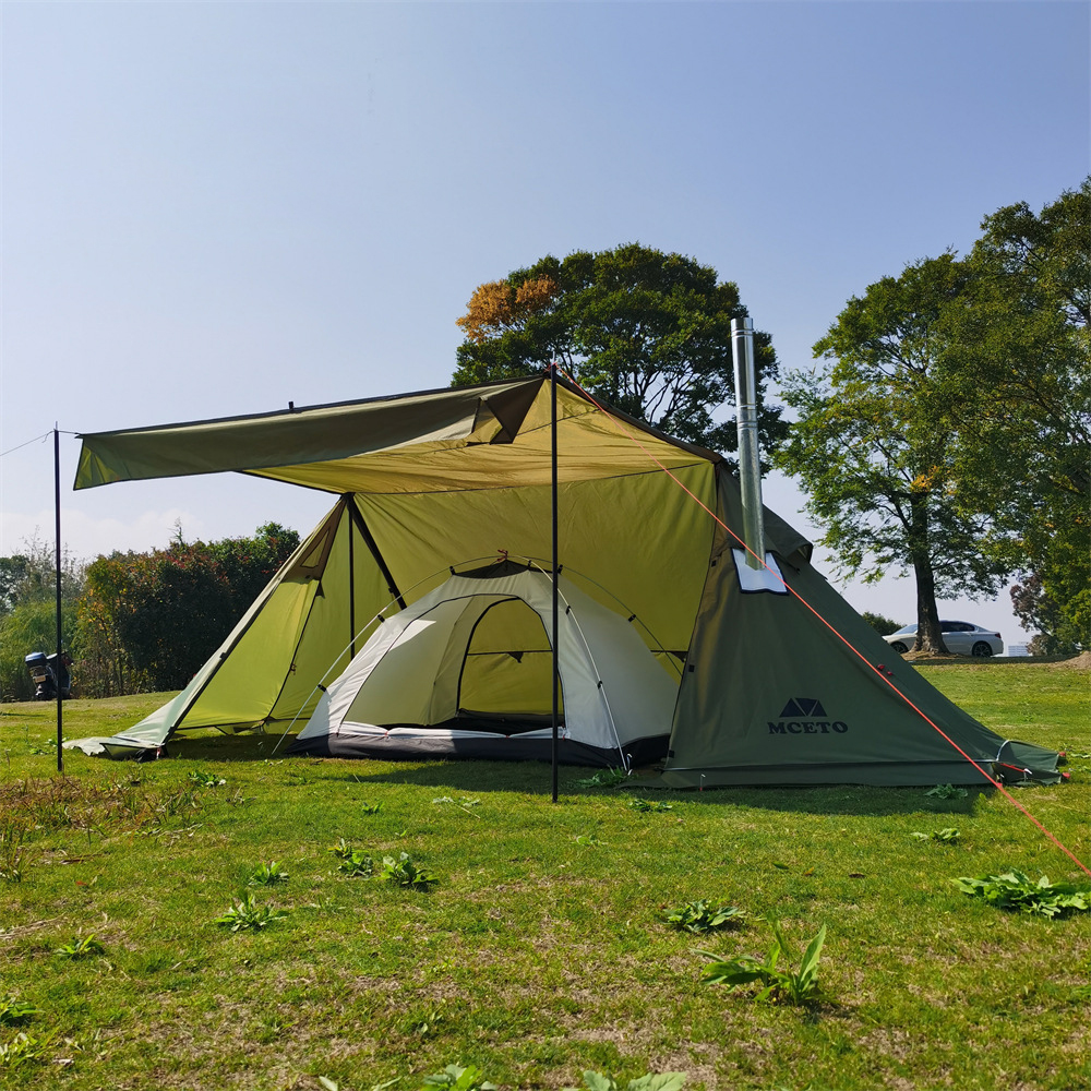 Andoer Tent,With Stove 4Windproof Camp Sun Shelter Family Tent With Stove Camp Tent With Windproof Camp Tent Season Tent Sun Stove 4 Season Tent Sun Shelter 4 Season Tent Buzhi Huiop