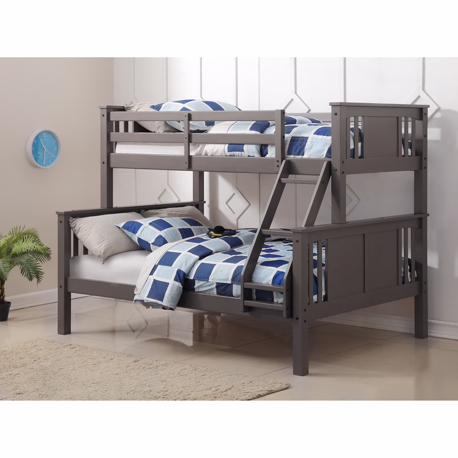 Donco Kids Princeton Wood Bunk Bed Twin-over-full, Slate Gray