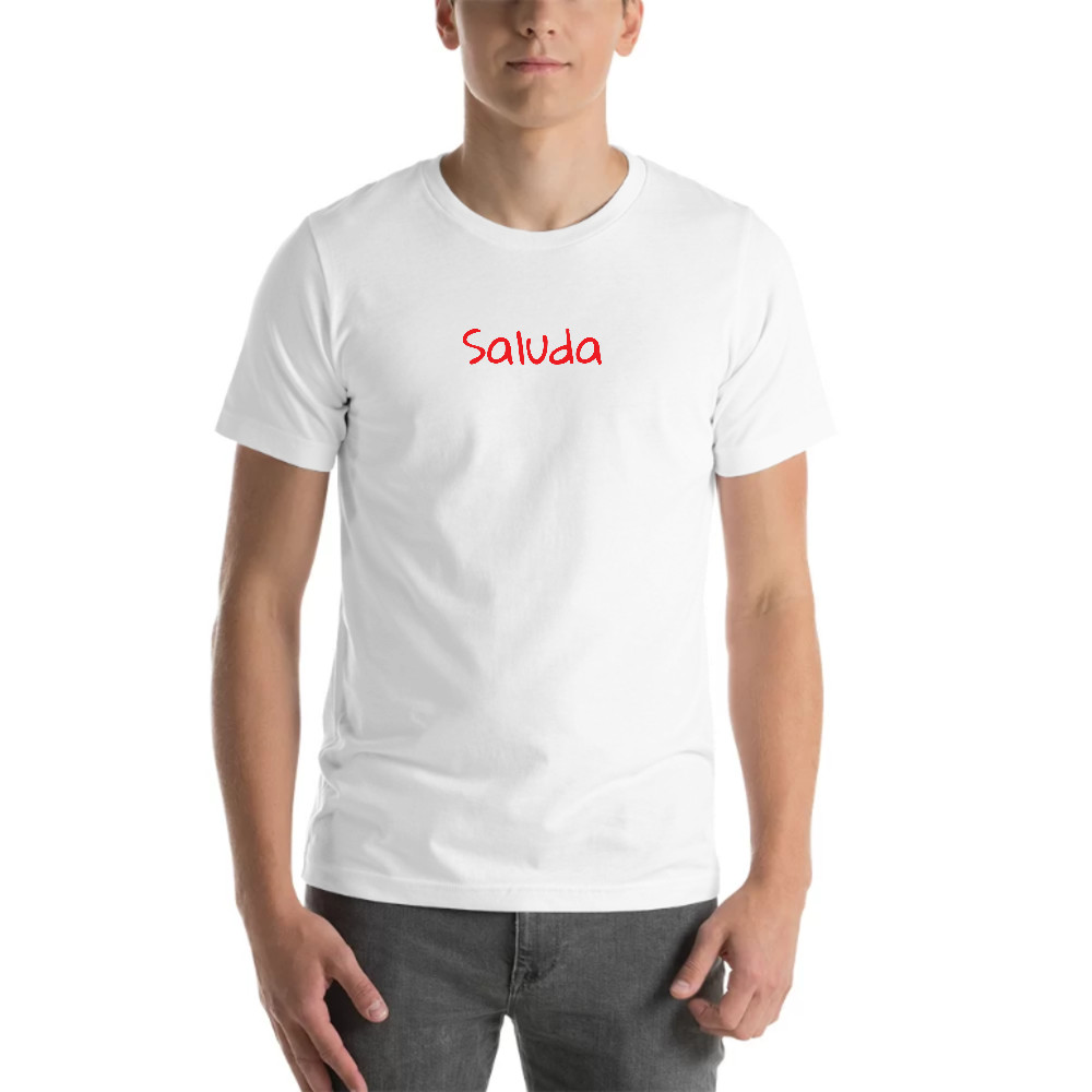 M Handwritten Saluda Short Sleeve Cotton T-Shirt By Undefined Gifts