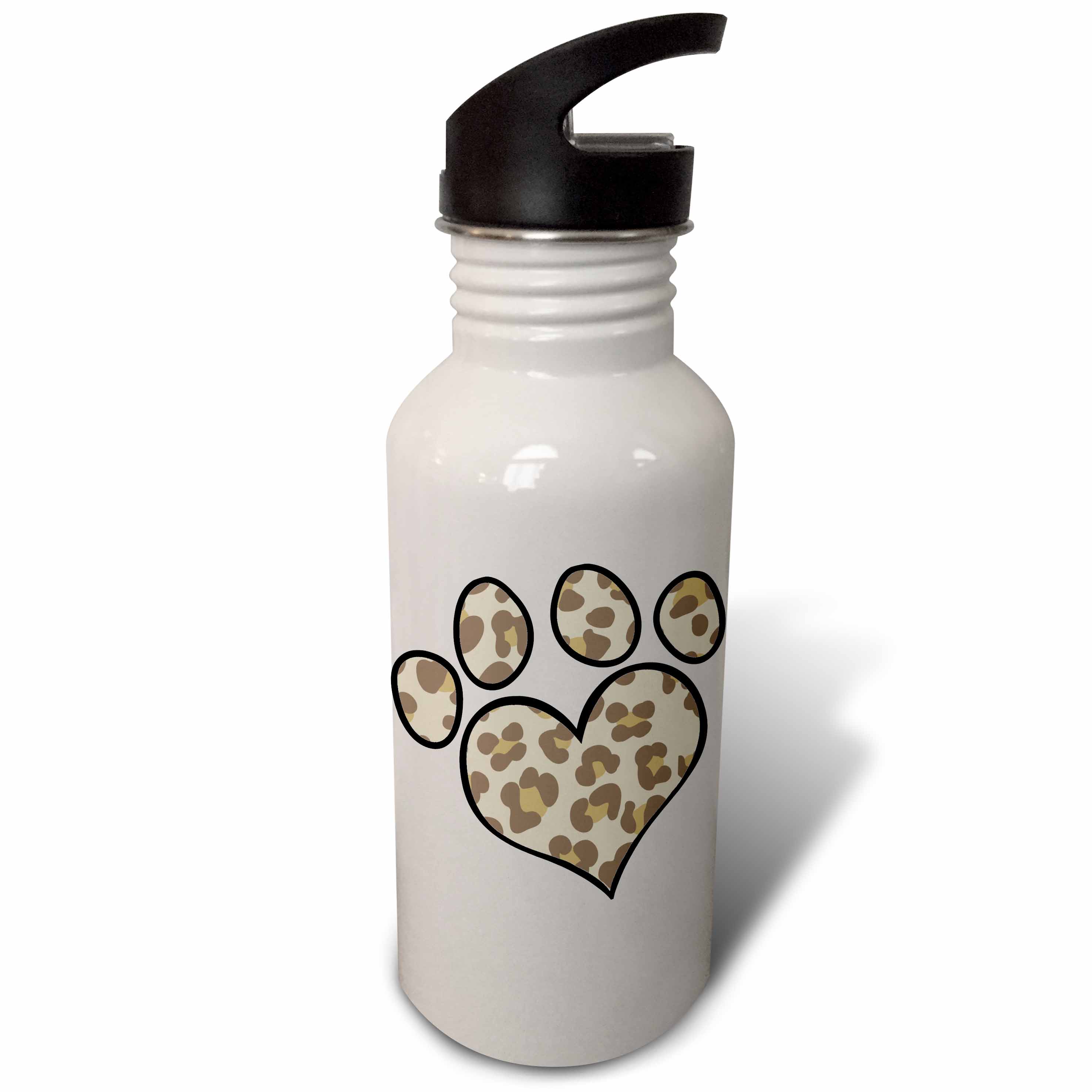 Cute Paw Print In Leopard 21 oz Sports Water Bottle wb-122529-1