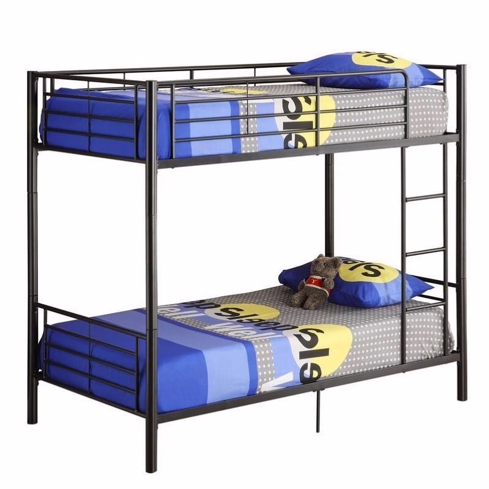 Kingfisher Lane Twin over Twin Metal Bunk Bed in Black Finish