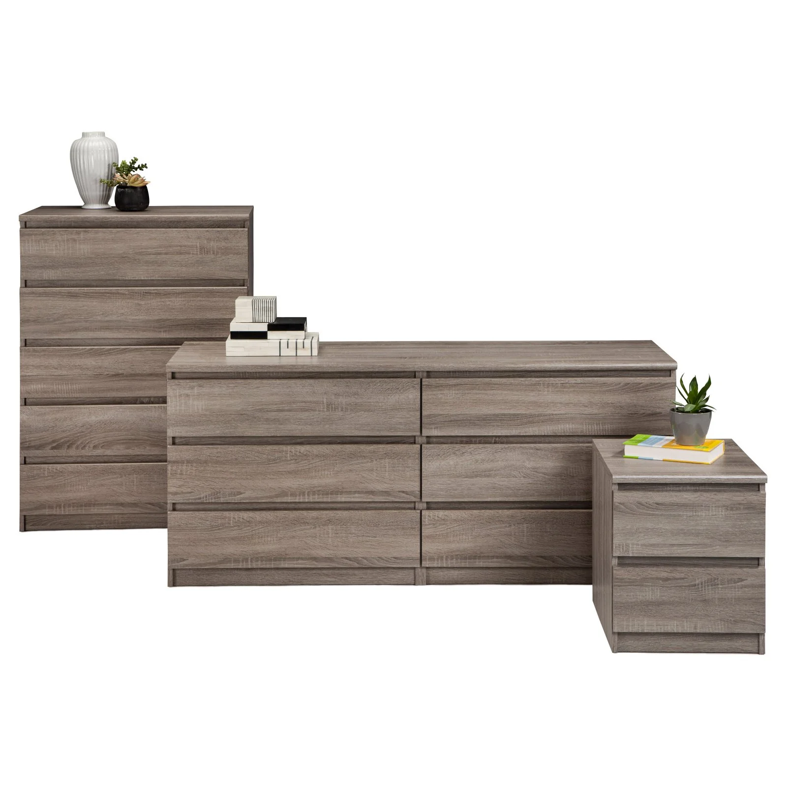 Tvilum Scottsdale Engineered Wood 6 Drawer Double Dresser in White High Gloss