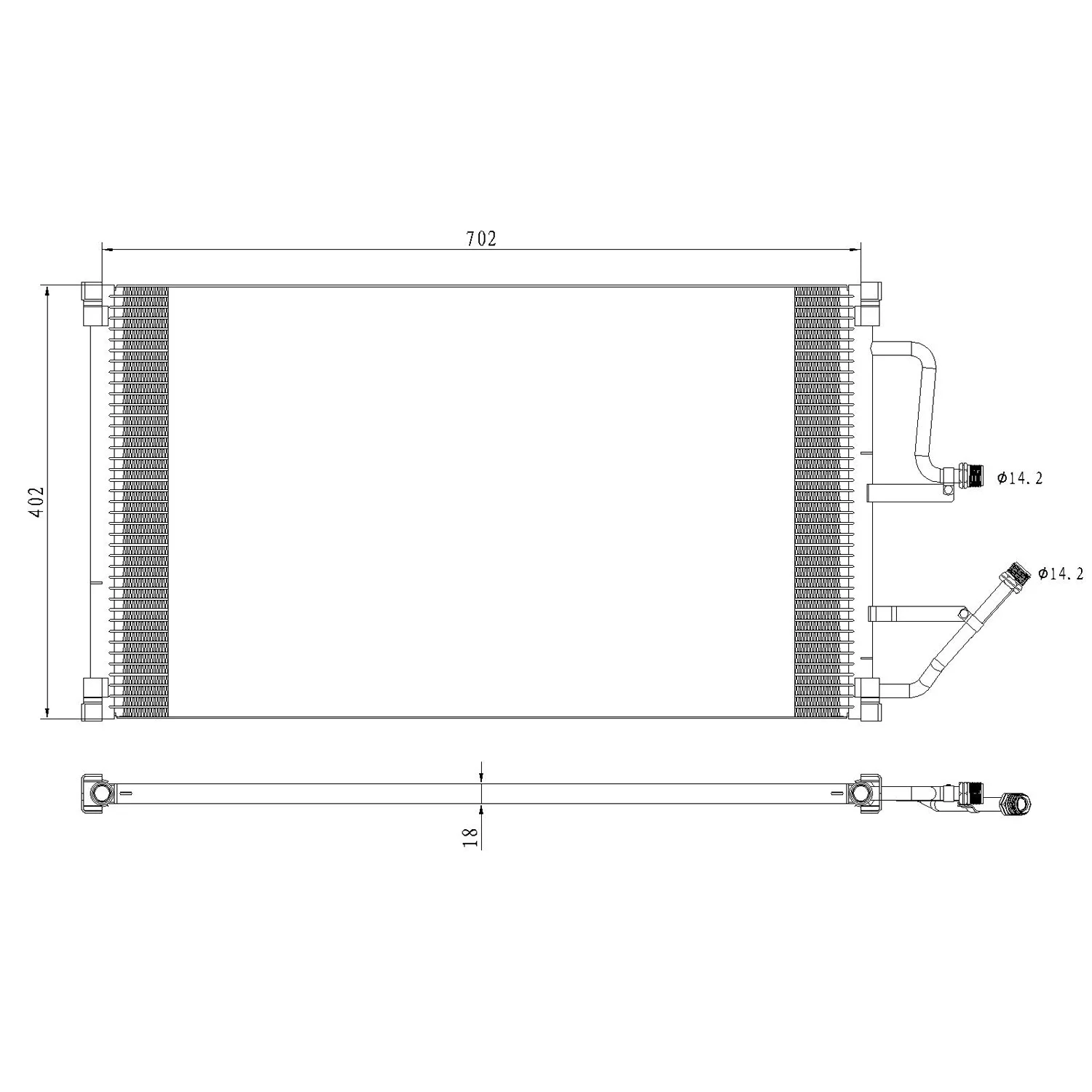 A/C Condenser for 96-02 Chevy Suburban Aluminum CND40250