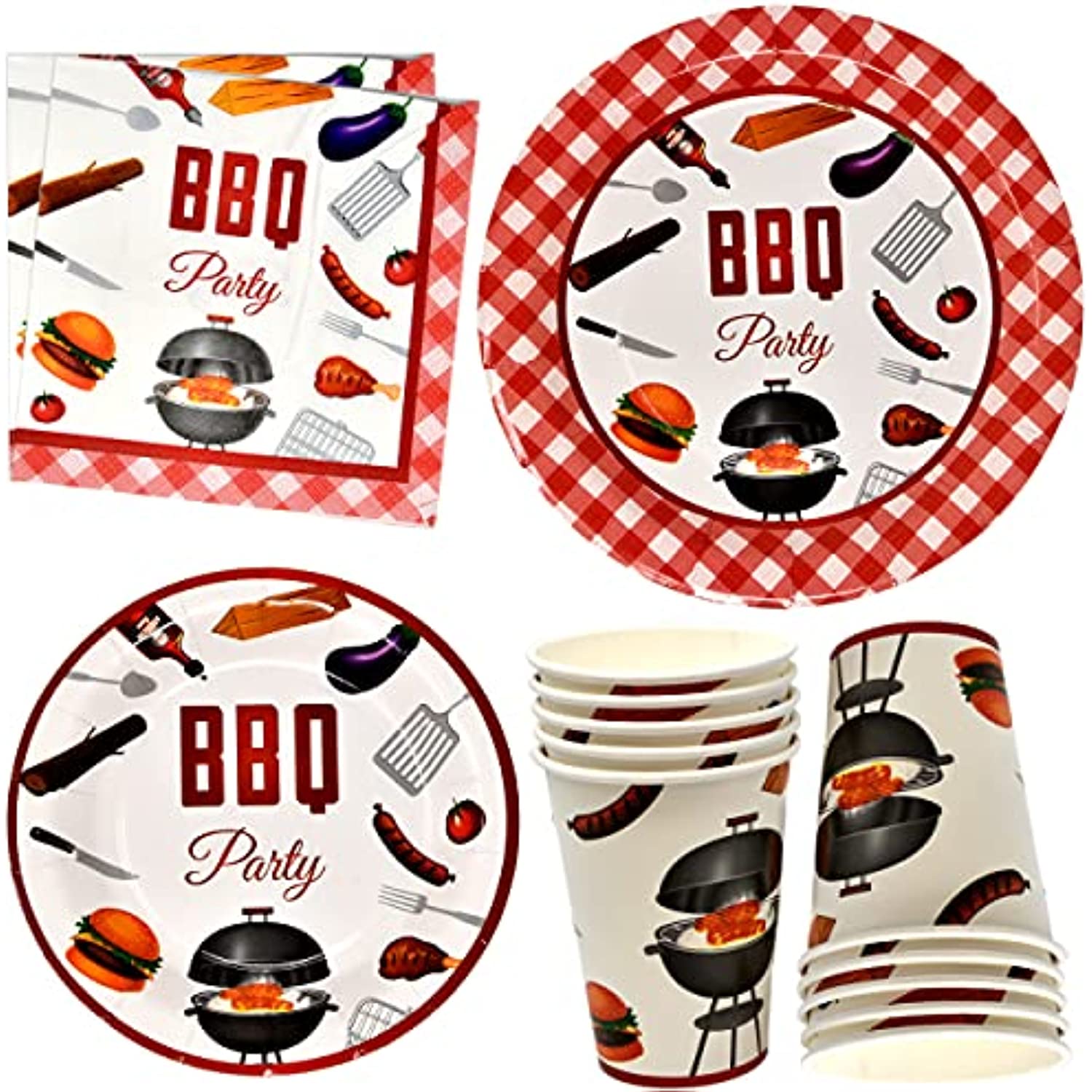 Bbq Picnic Party Supplies Tableware Set 24 9