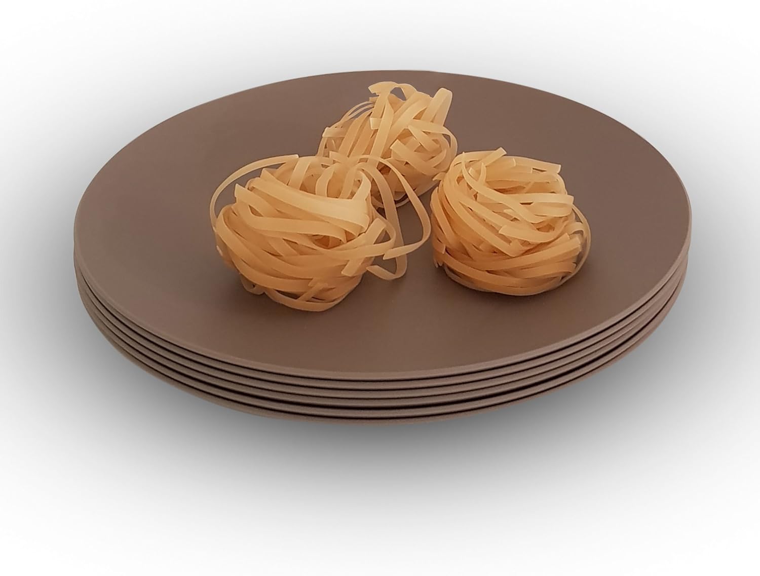 Durable Plastic Plate Set- BPA Free- Set Of 6 (Gray)