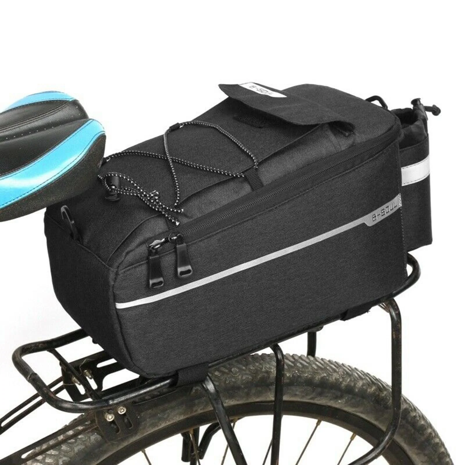10L Cycle Rear Rack Pannier Trunk Bag , Black, 38x15.5x18cm
