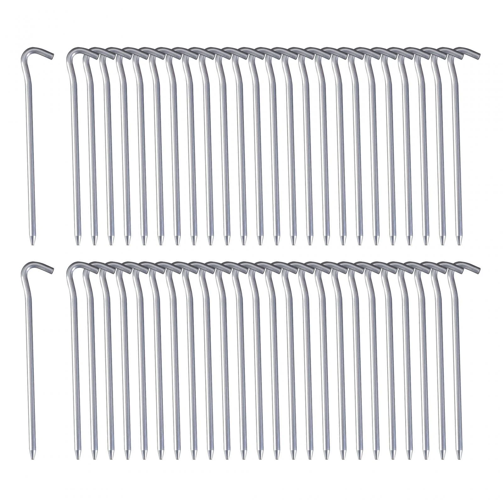 Pack of 50 Tent Pegs Nails 7inch Aluminum Rust for Hard Floors Durable