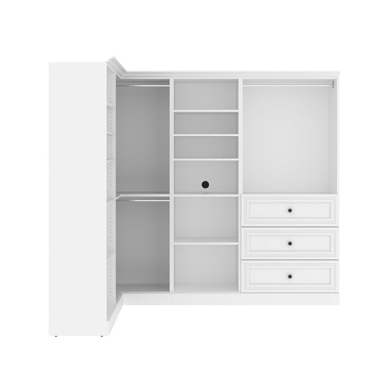 Atlin Designs Transitional Wood Full Murphy Bed w/ Nightstand in Bark Gray/White