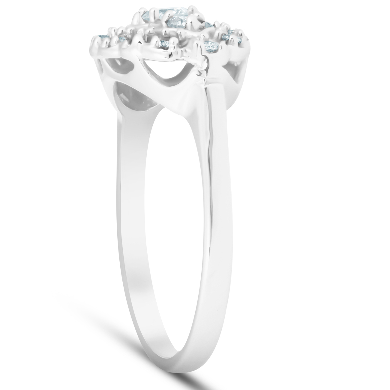 Pompeii3 1/2ct Diamond 14K White Gold Antique Anniversary Right Hand Fashion Ring