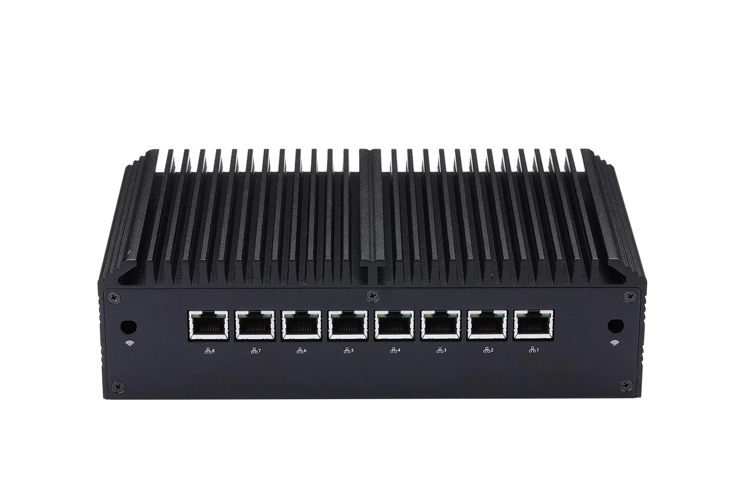 Kettop Dual Core Mini Firewall Mi5200L8 with 5200U Processor Onboard, Up to 2.7 Ghz (8G Ram 128G Ssd) Fanless 8 Gigabit LAN, AES-Ni Firewall Micro Appliance/Mini Pc