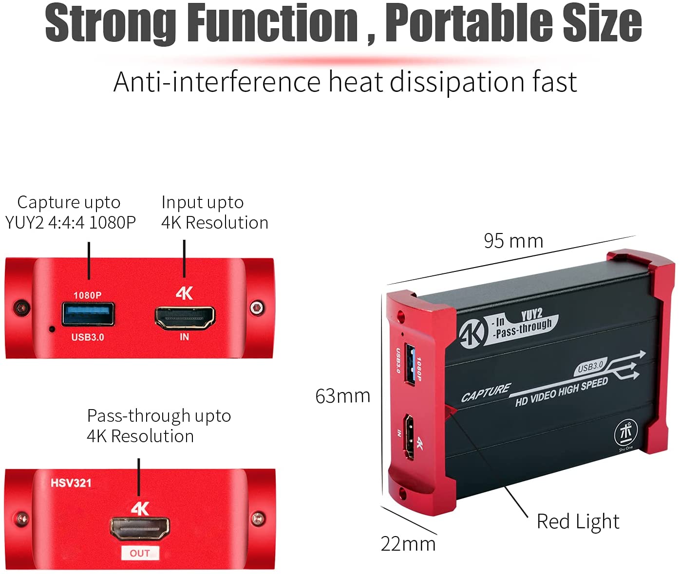 4K Capture Card,USB 3.0 HDMI Game Capture Card Device with HDMI Loop-Out Support HD Video 1080P Windows 7 8 10 Linux YouTube OBS Twitch for PS4 PS5 Xbox Wii U Streaming and Recording