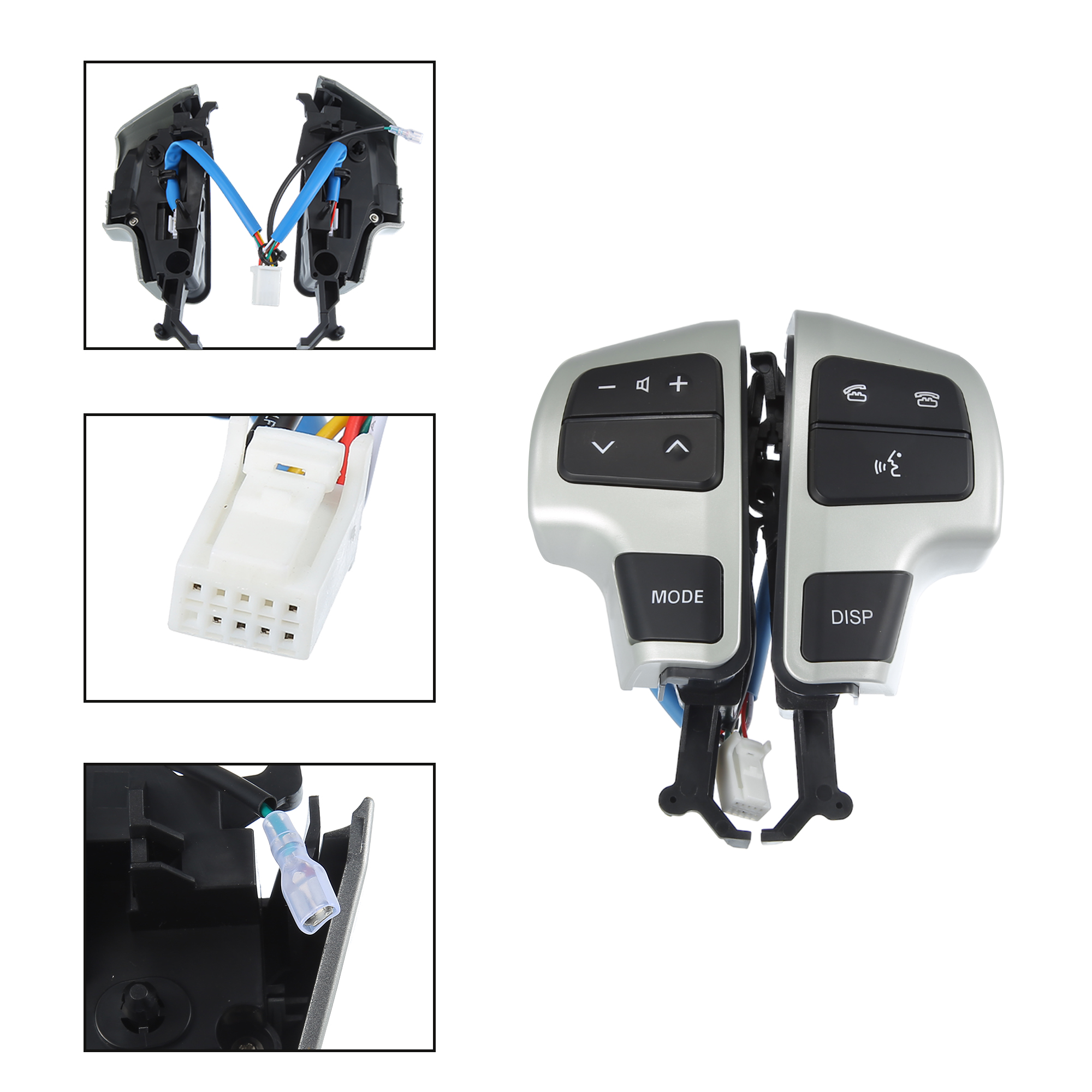 Unique Bargains Car Steering Wheel Cruise Volume Control Switch Button Fit for Toyota Land Cruiser 2008-2010 Silver Tone