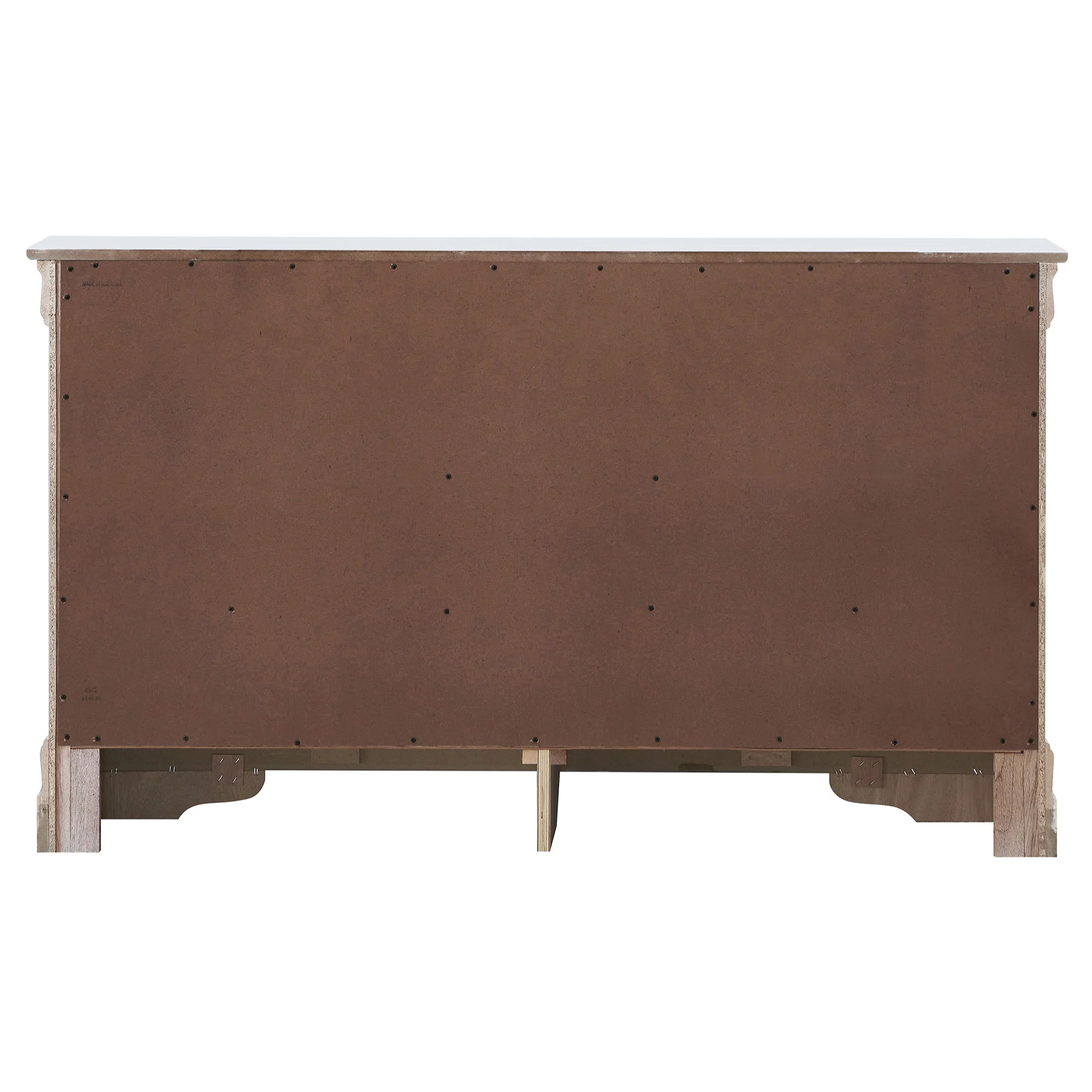 Passion Furniture  Verona 6-Drawer Silver Dresser - 33 x 59 x 16 in.