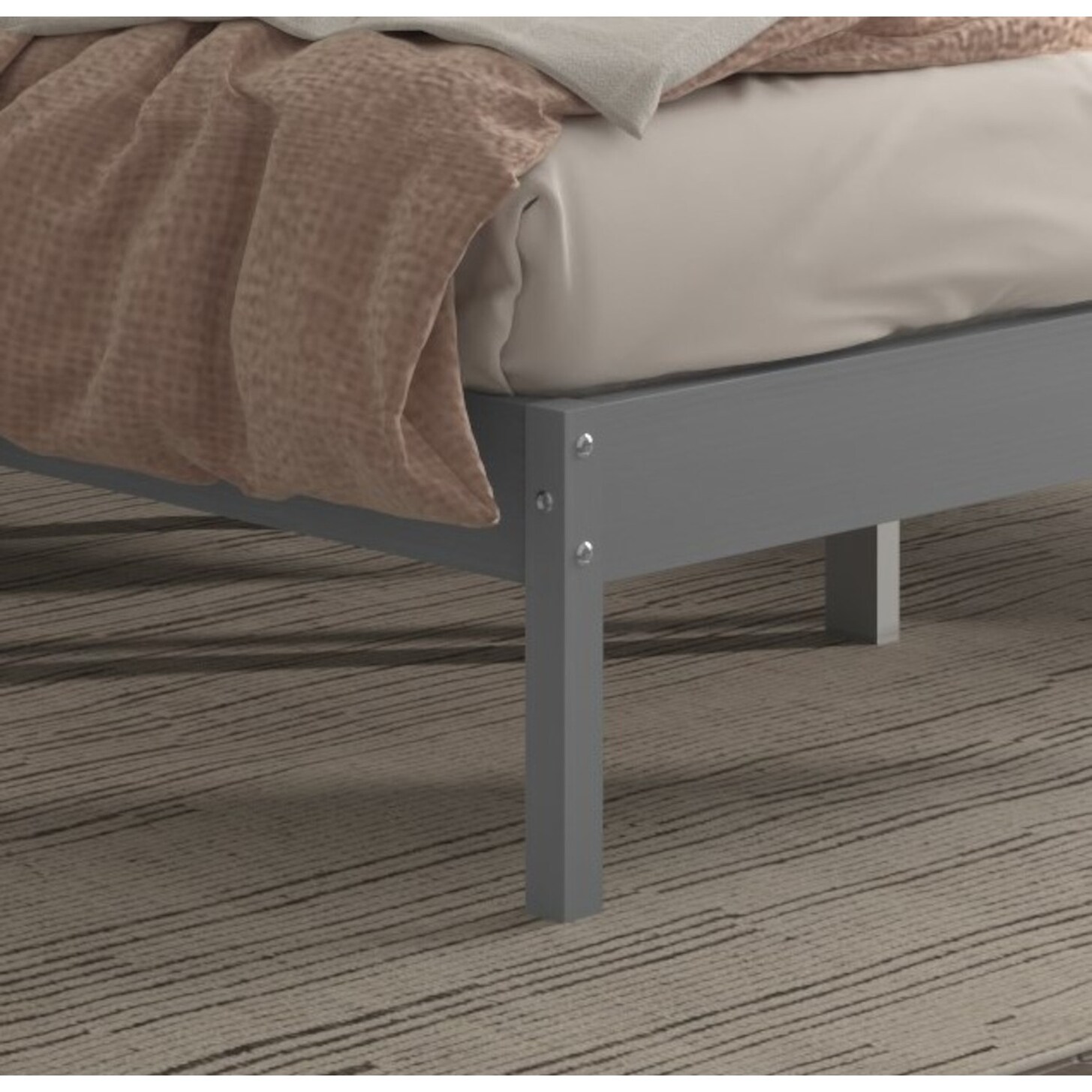 Dwell Home Basic Pine Platform Bed Grey - Queen